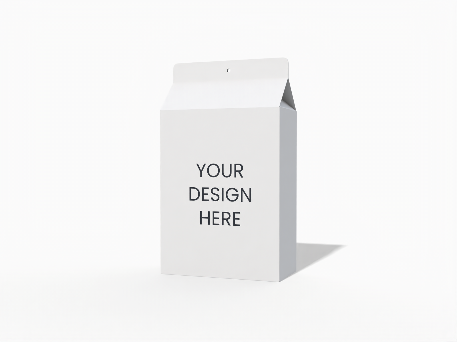 Packaging box with hanging hole — White paperboard