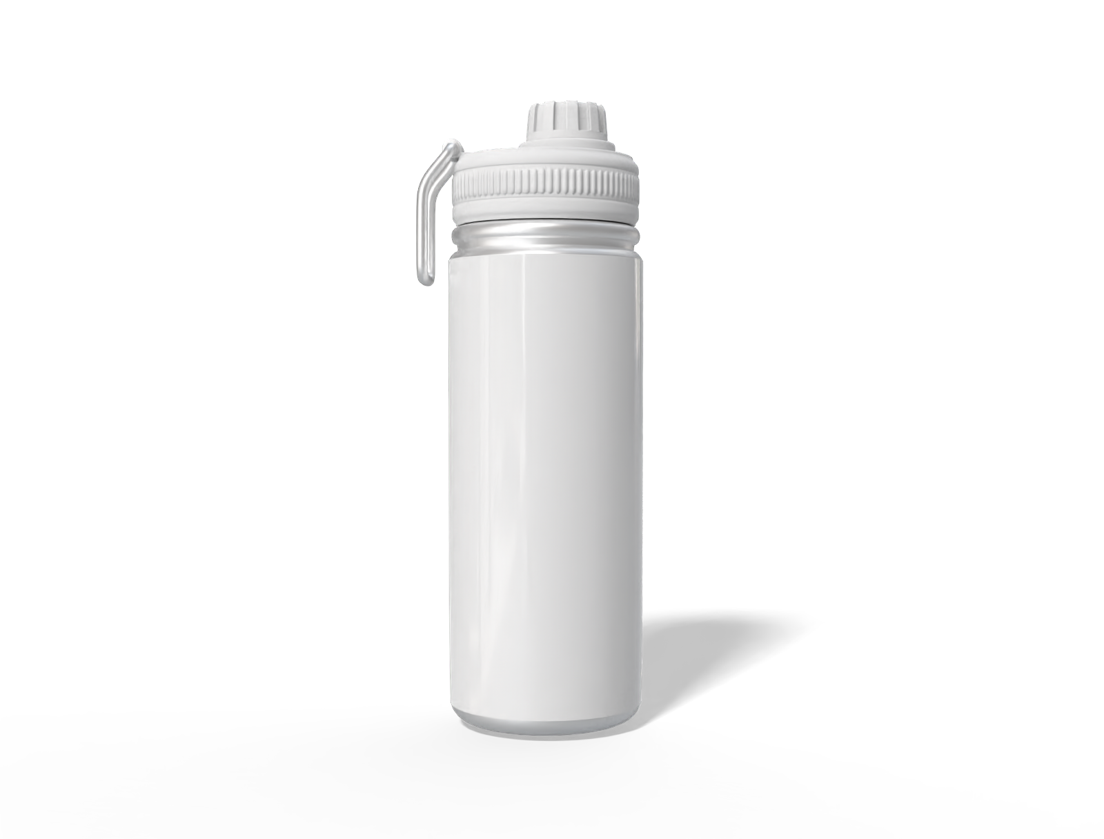 Glossy sport sipper bottle with handle — Glossy metal