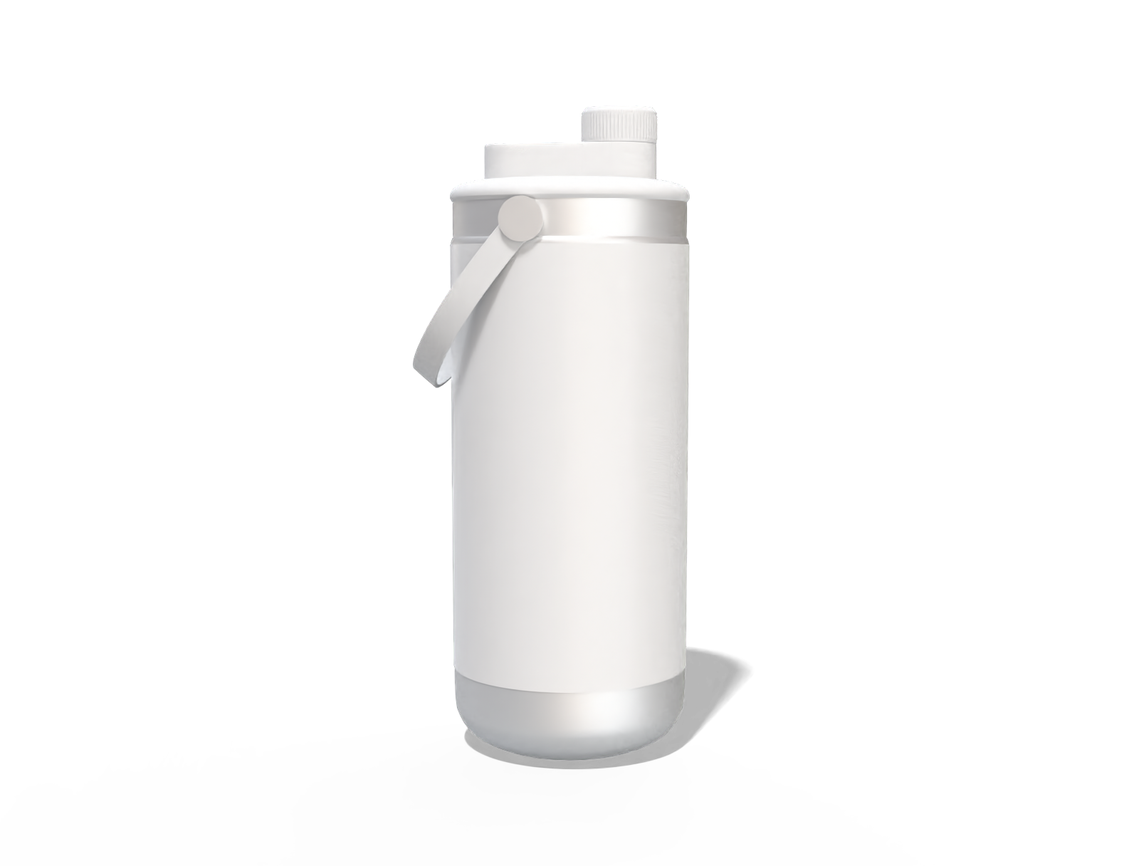 Glossy sport sipper bottle with handle — Matte metal