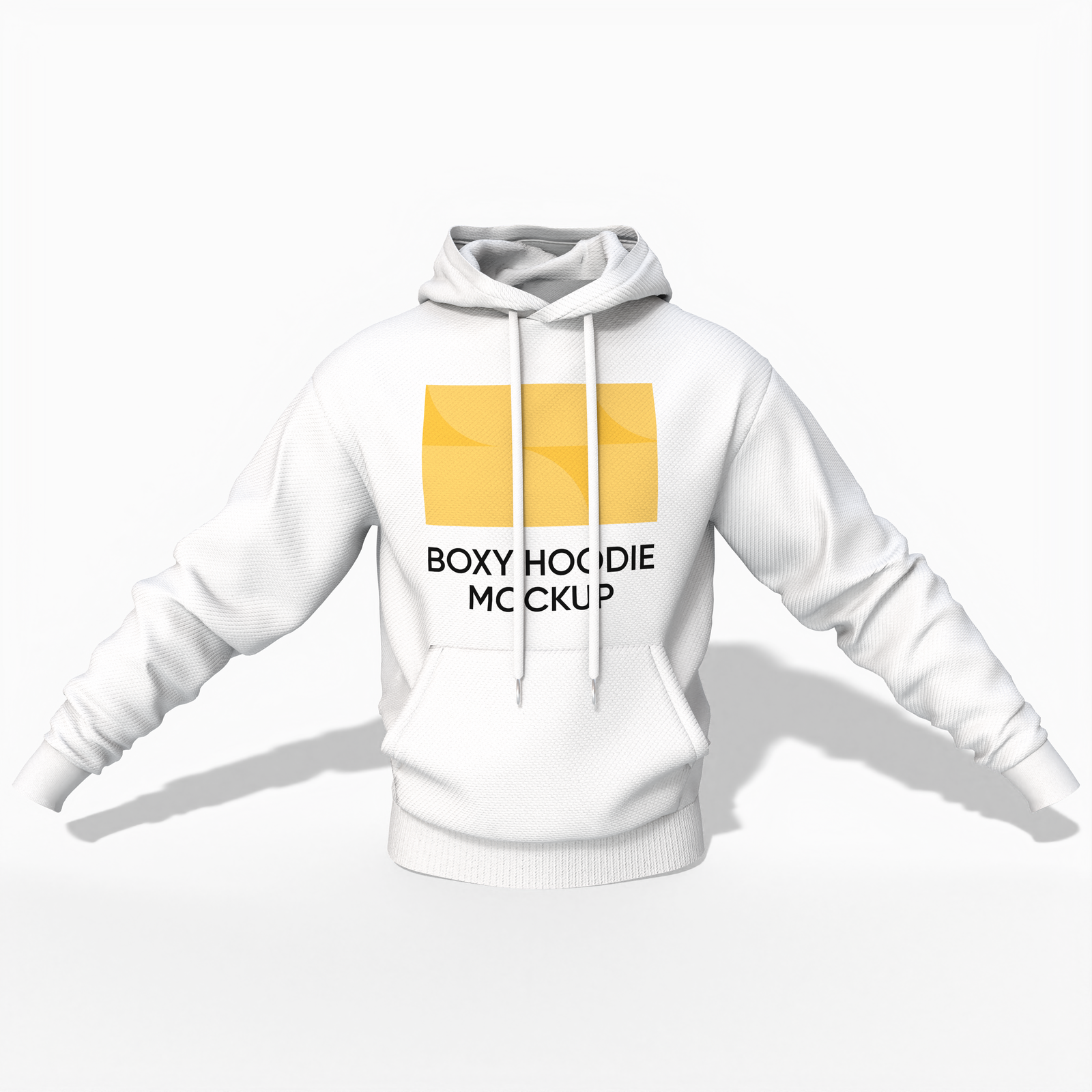 Modelled boxy hoodie — Cotton