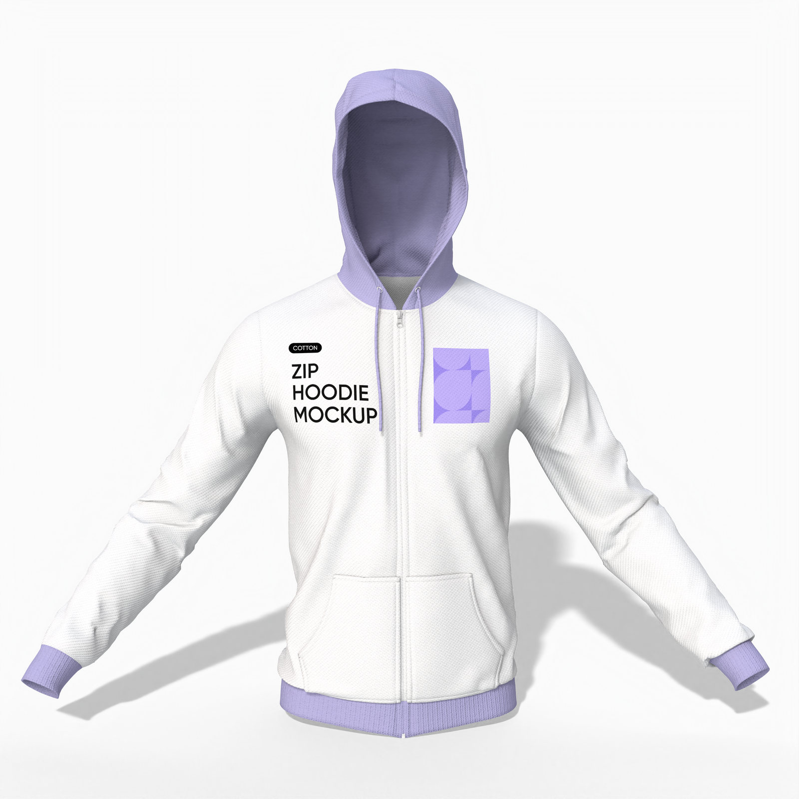 Full zip hoodie — Cotton base fabric