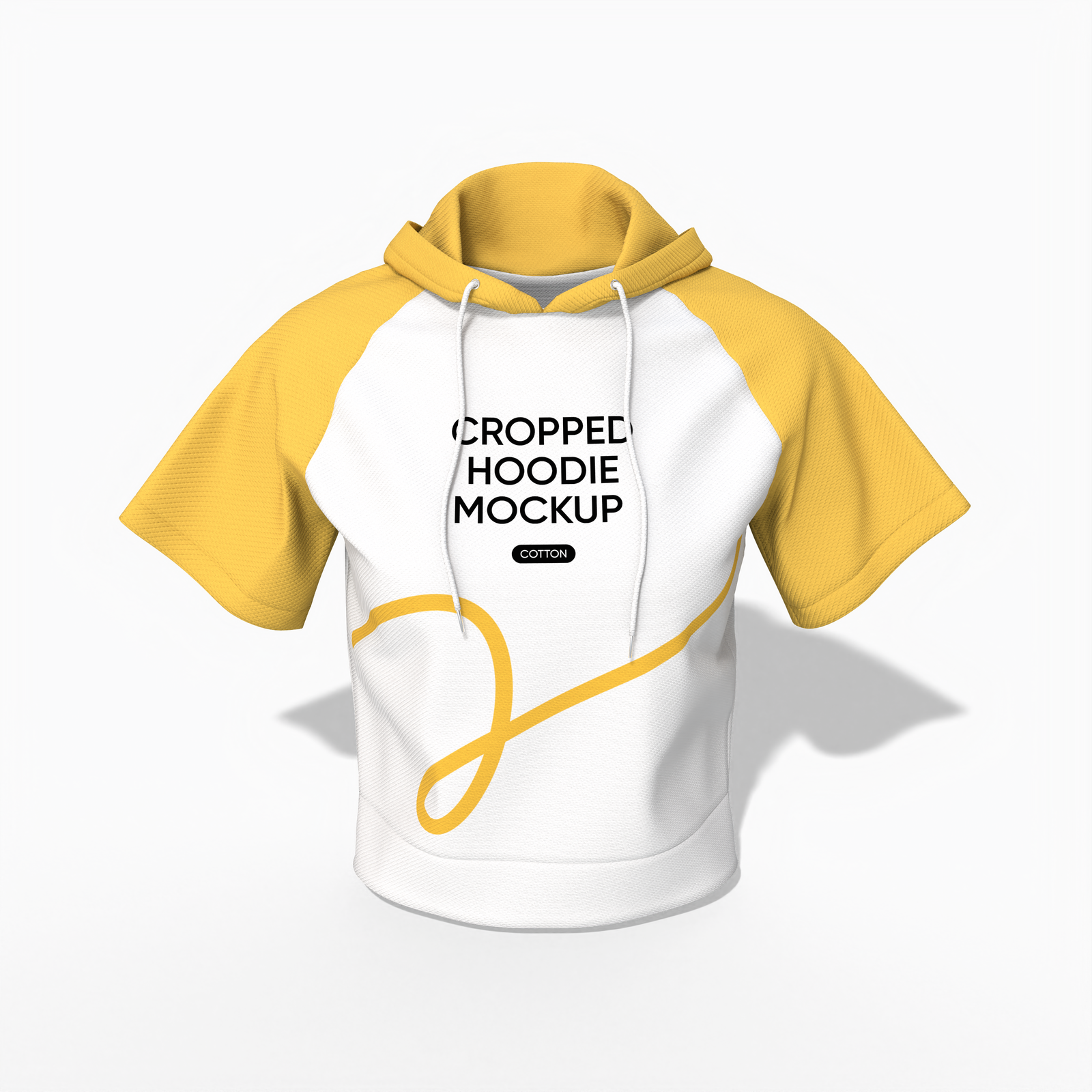 Short sleeve cropped hoodie — Cotton base fabric