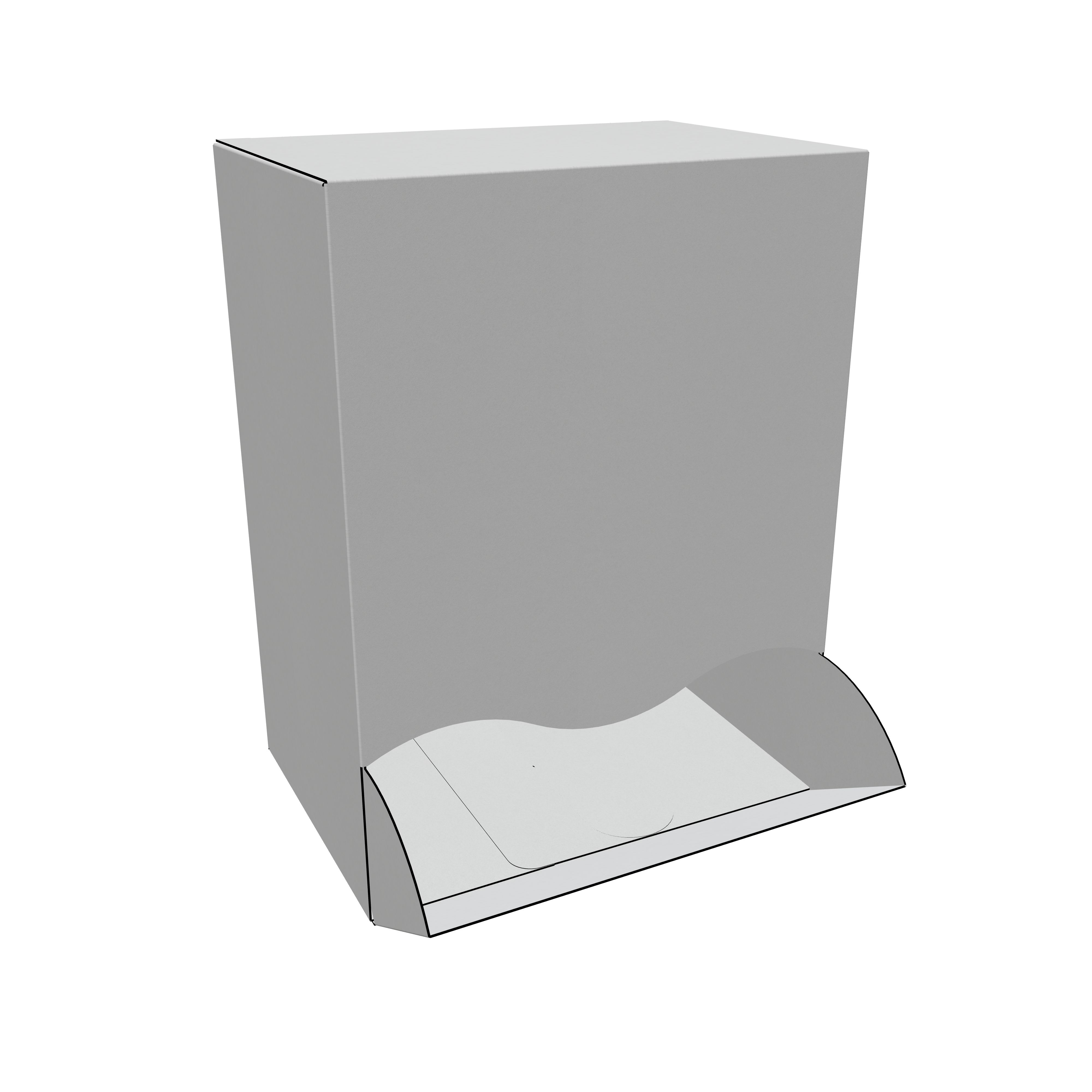 Rotating side opening paper box — White paperboard