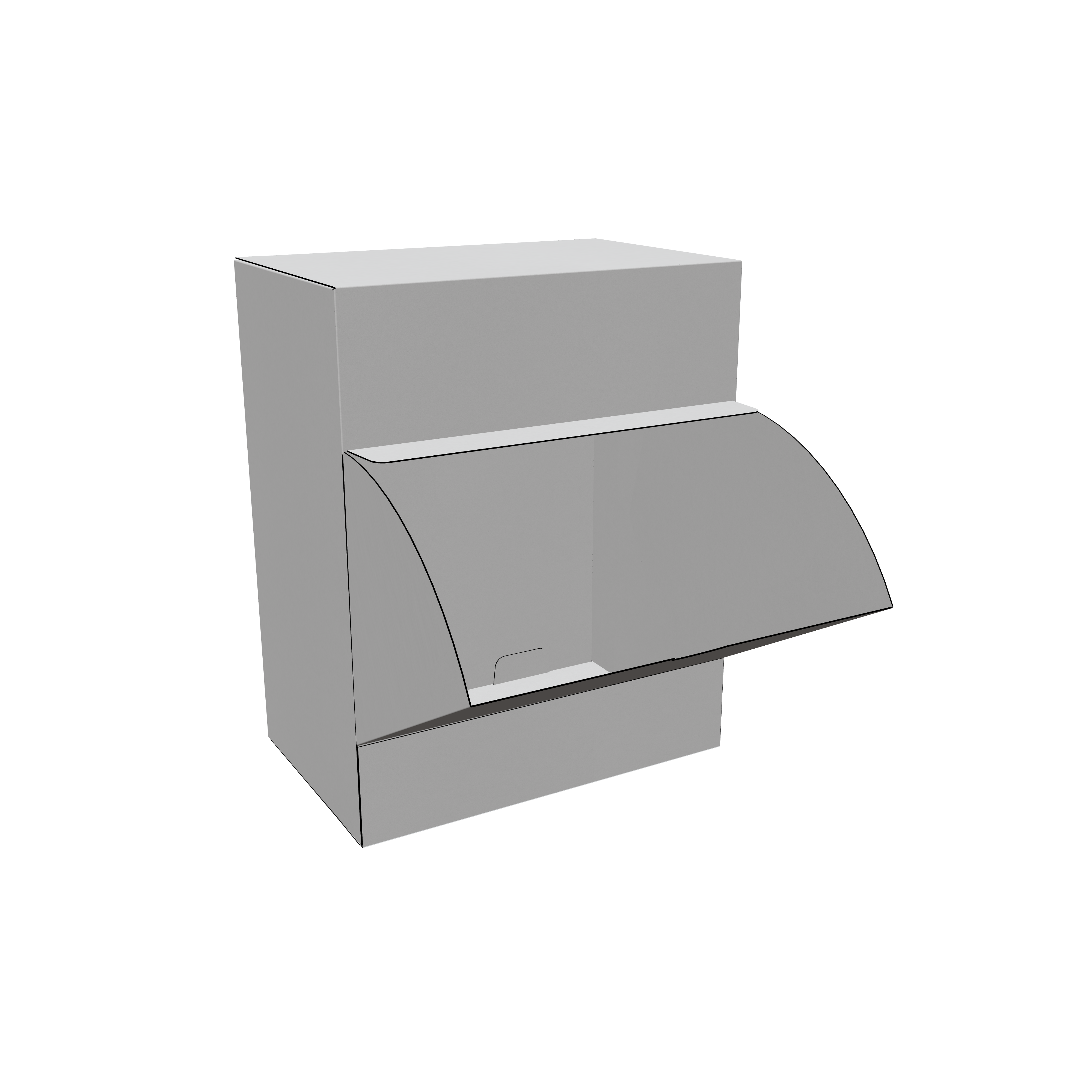Tuck top gravity feed — White paperboard