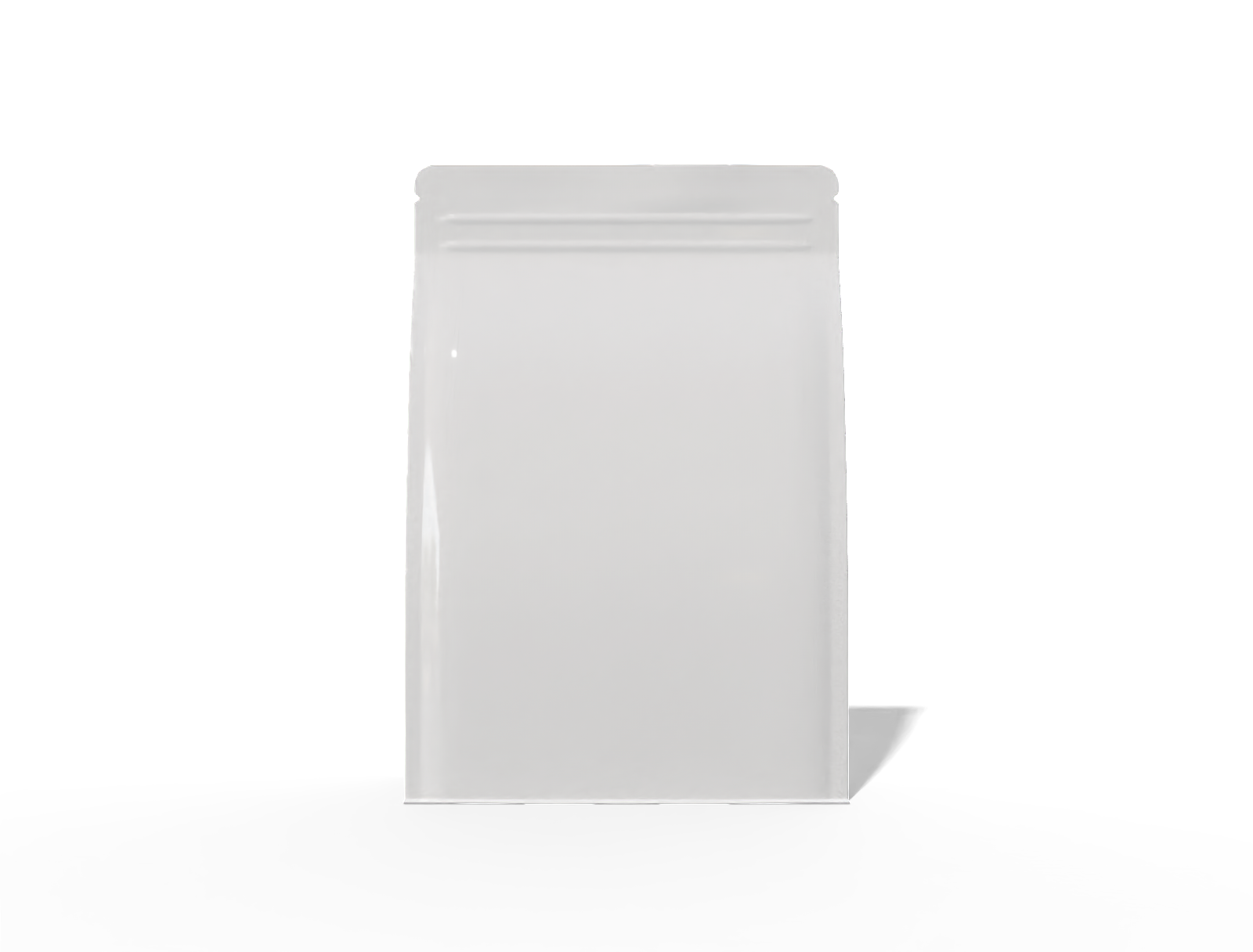 Eight-sided seal bag with zipper — Glossy plastic