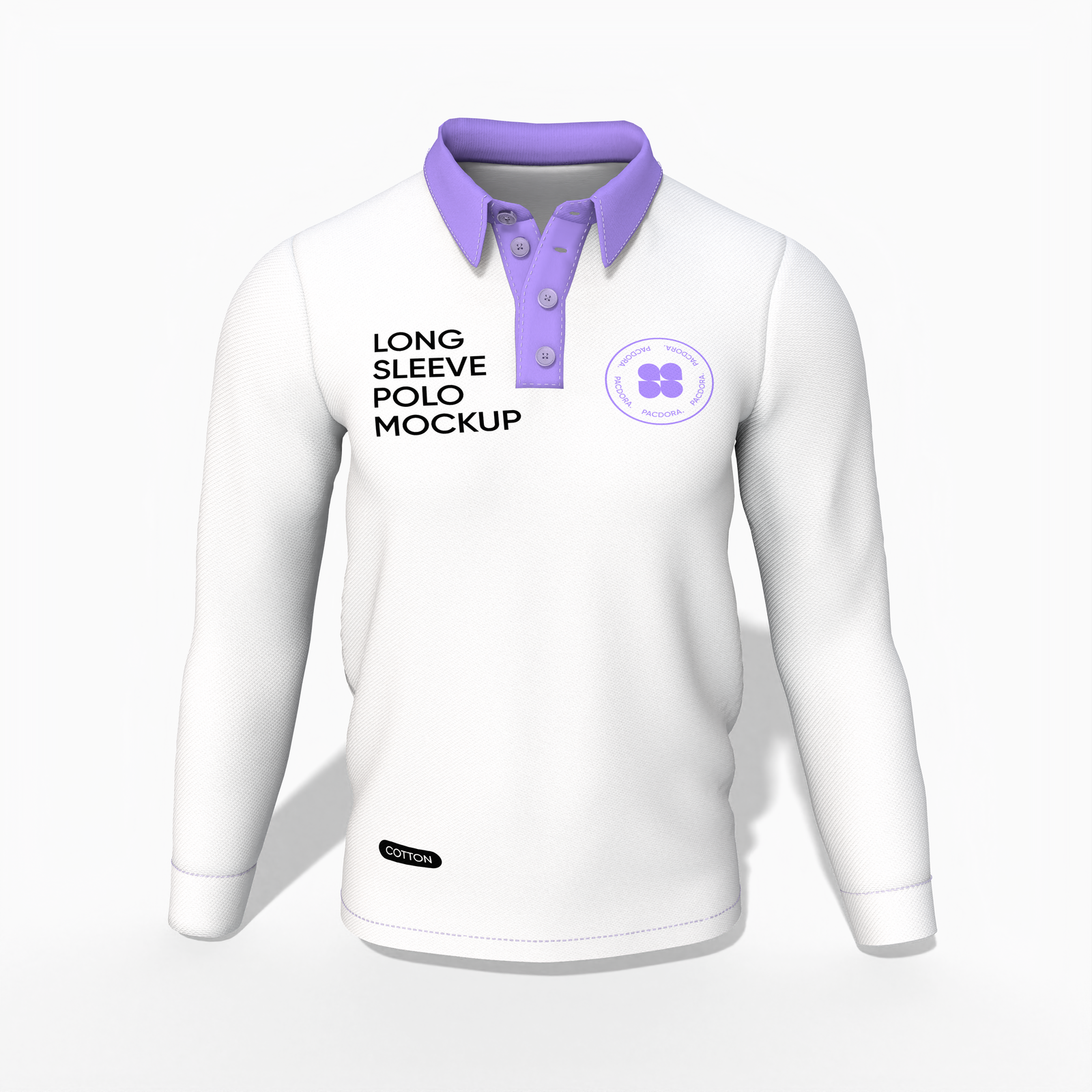 Men's long sleeve polo shirt — Cotton base fabric