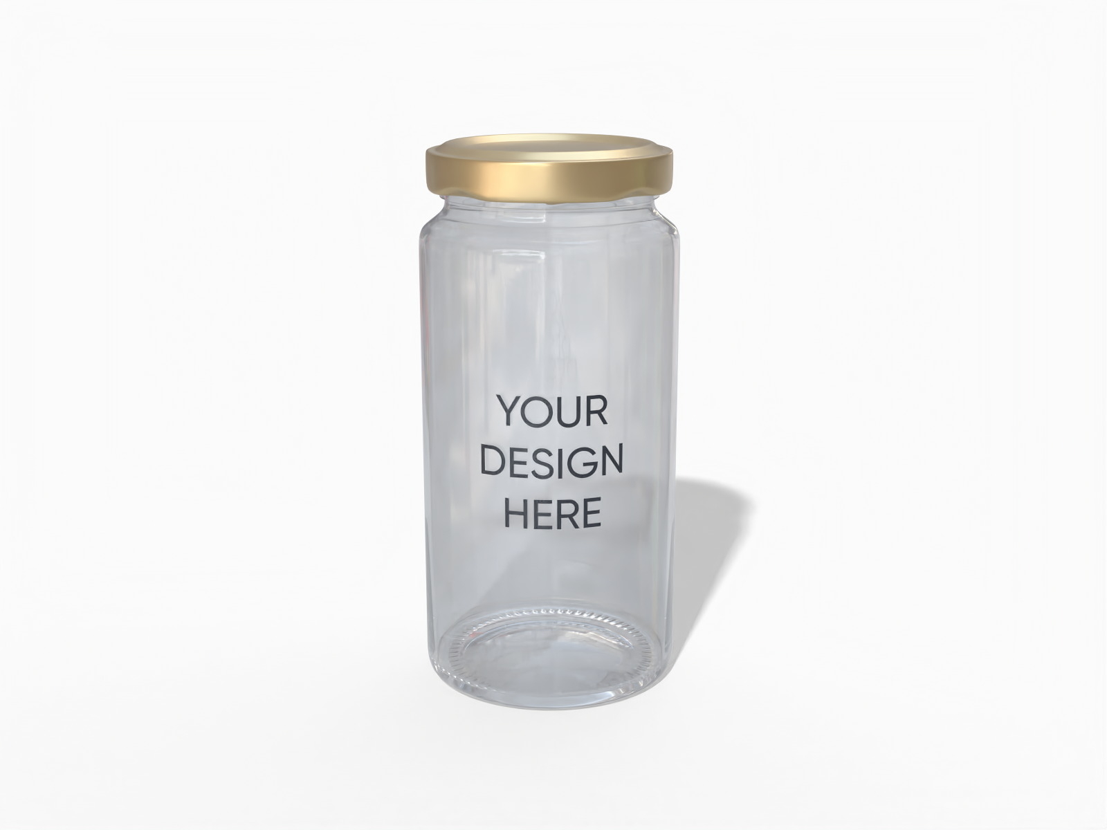 Lug cap bamboo glass jar — Glossy glass