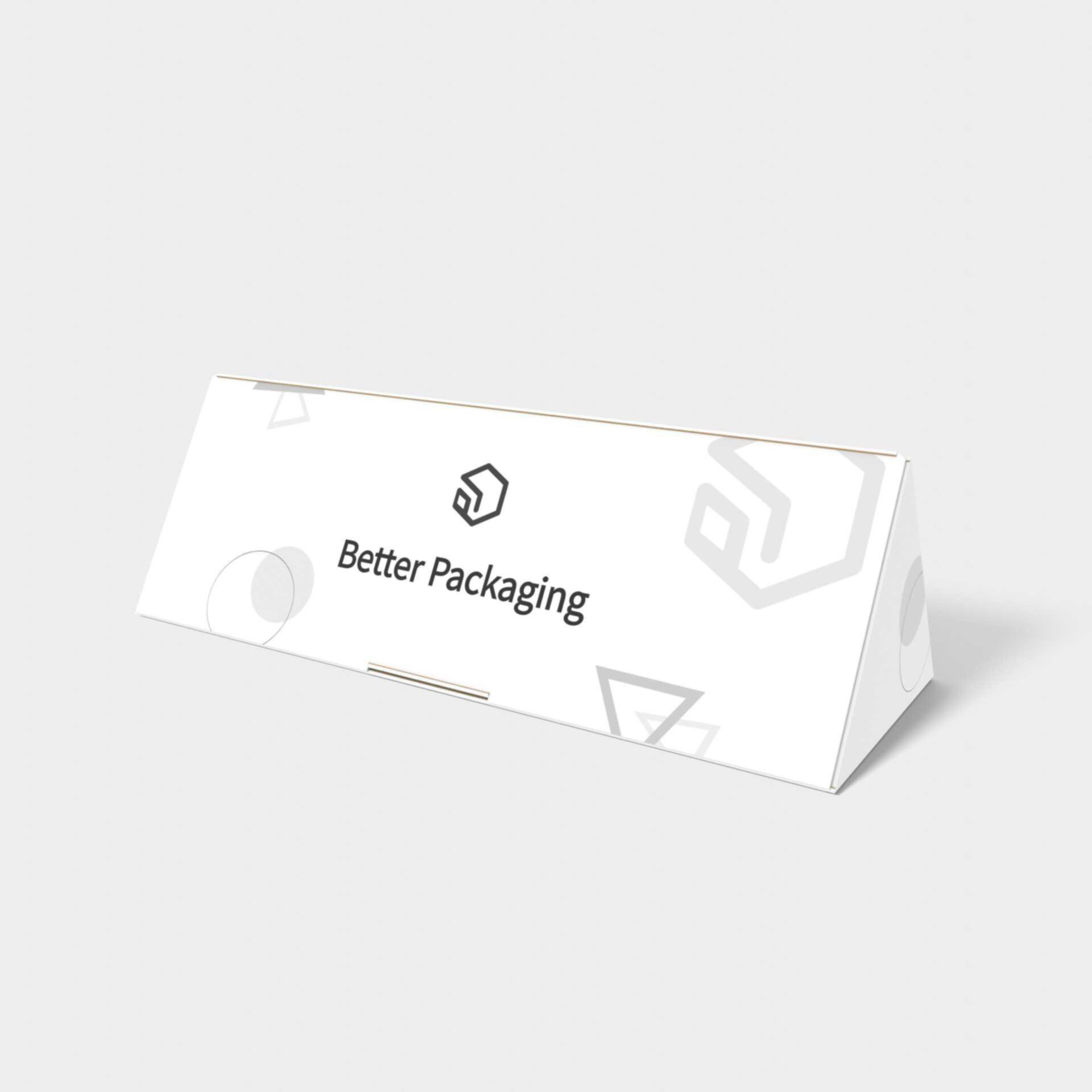 Polygonal boxes triangle with snap lock and flip top paper — E-flute corrugated board