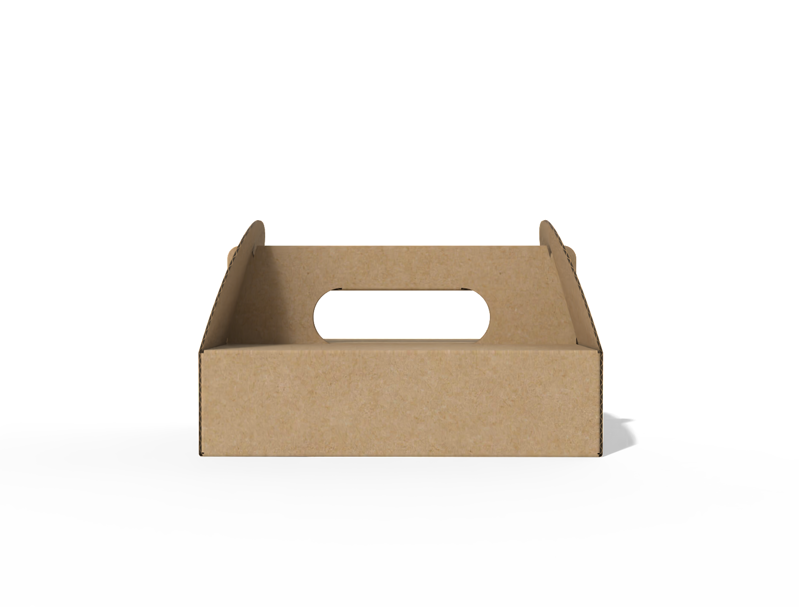 Tray paper box with handle — E-flute corrugated board