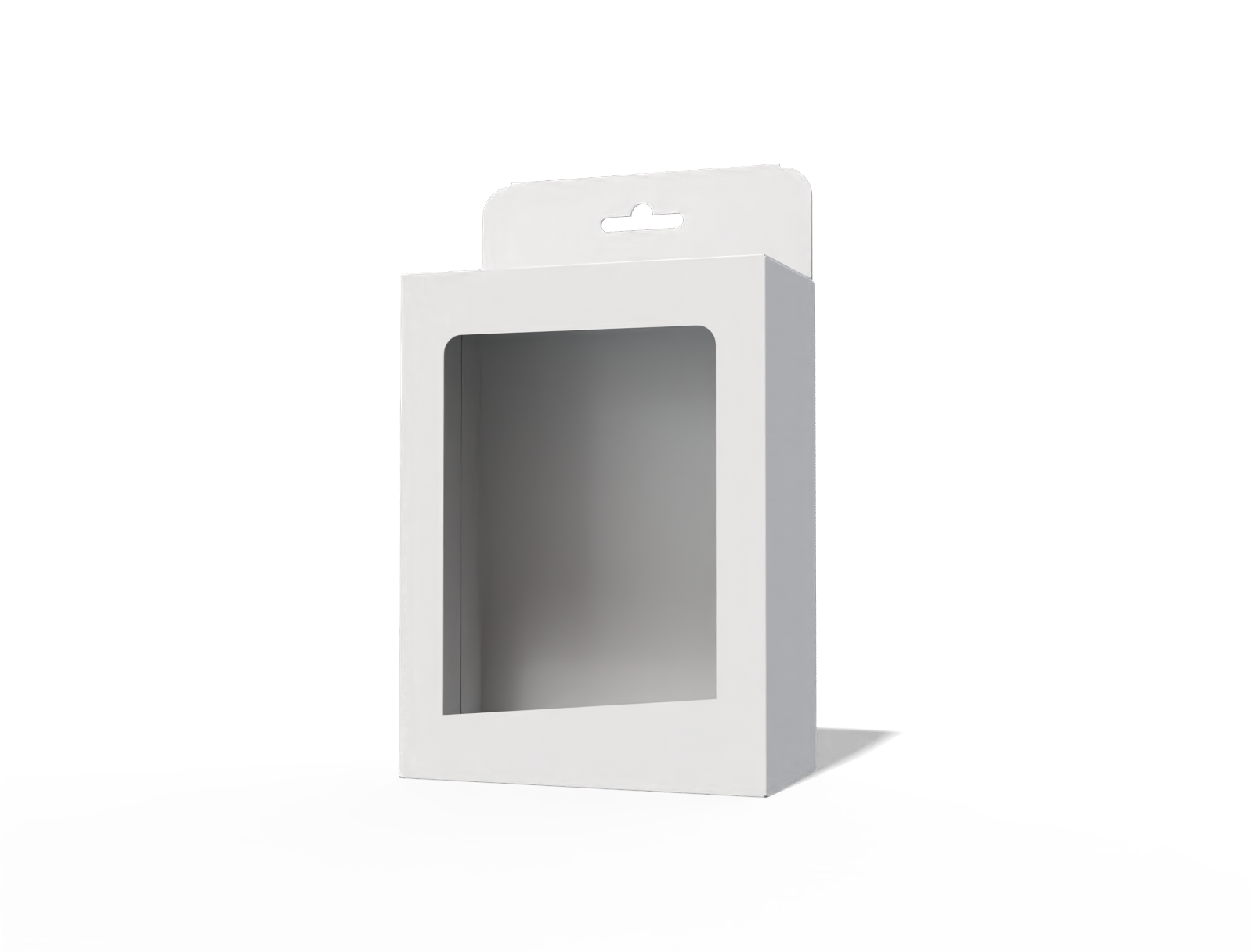 Hanging electronic product box — White paperboard