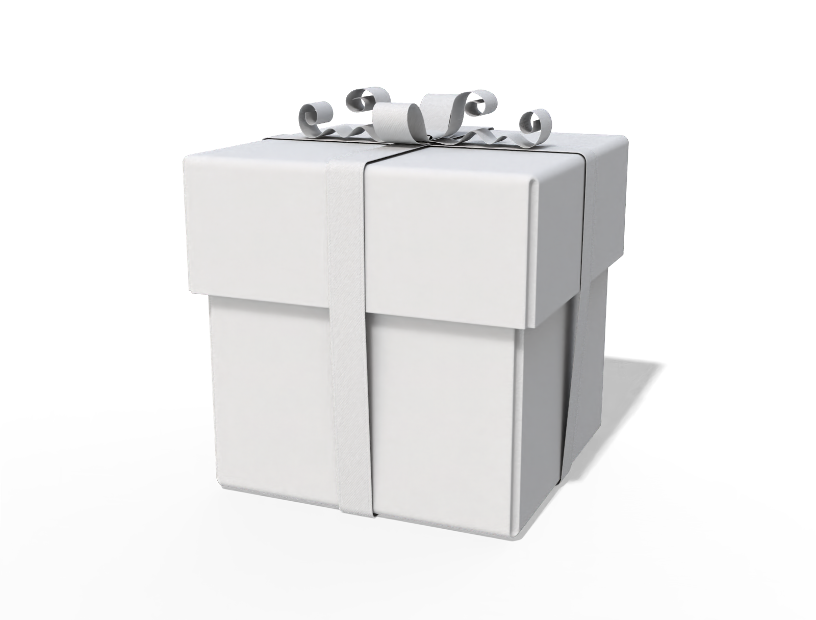 Gift box with ribbon — White paperboard
