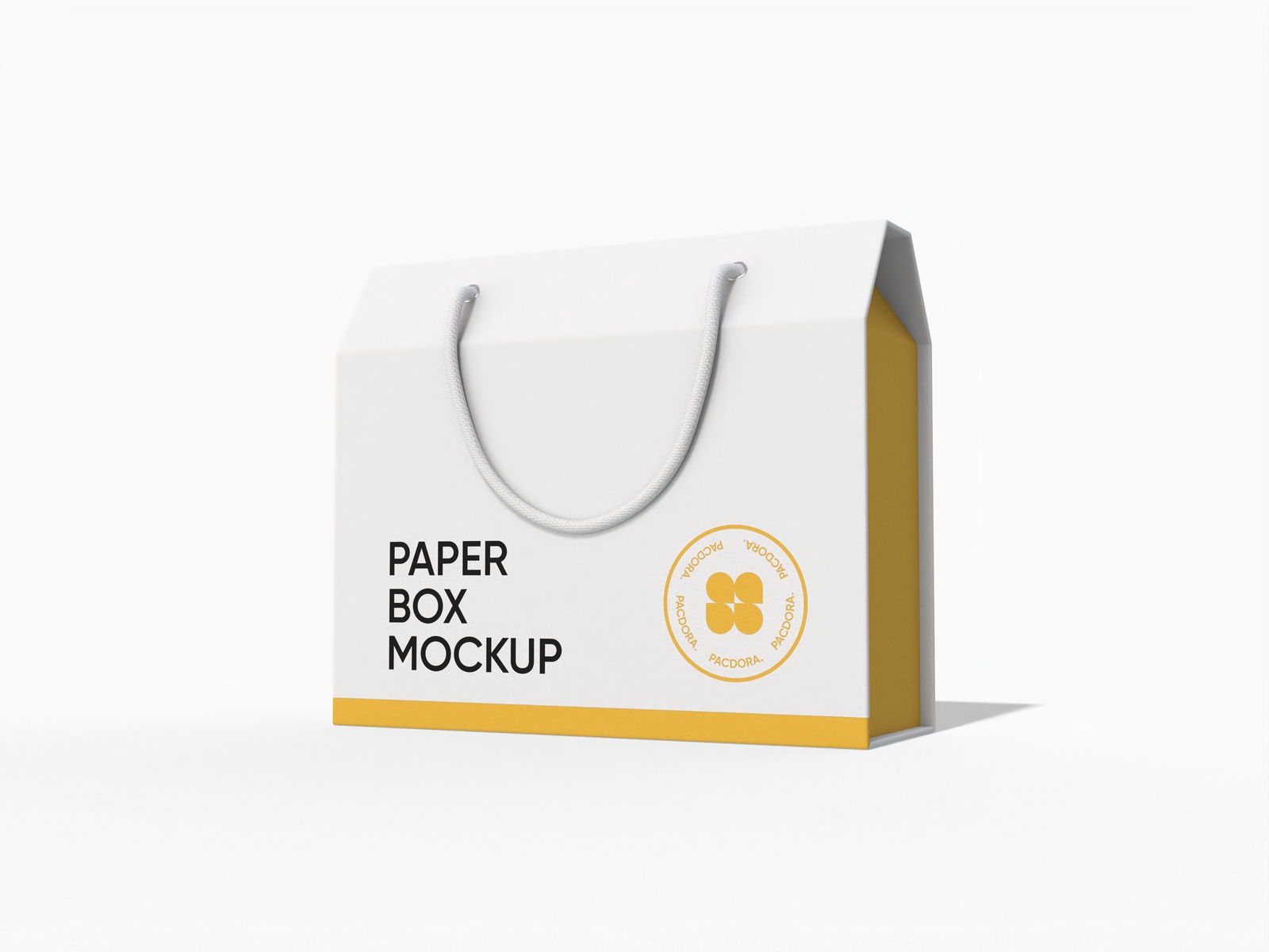Paper box with rope handles — White paperboard