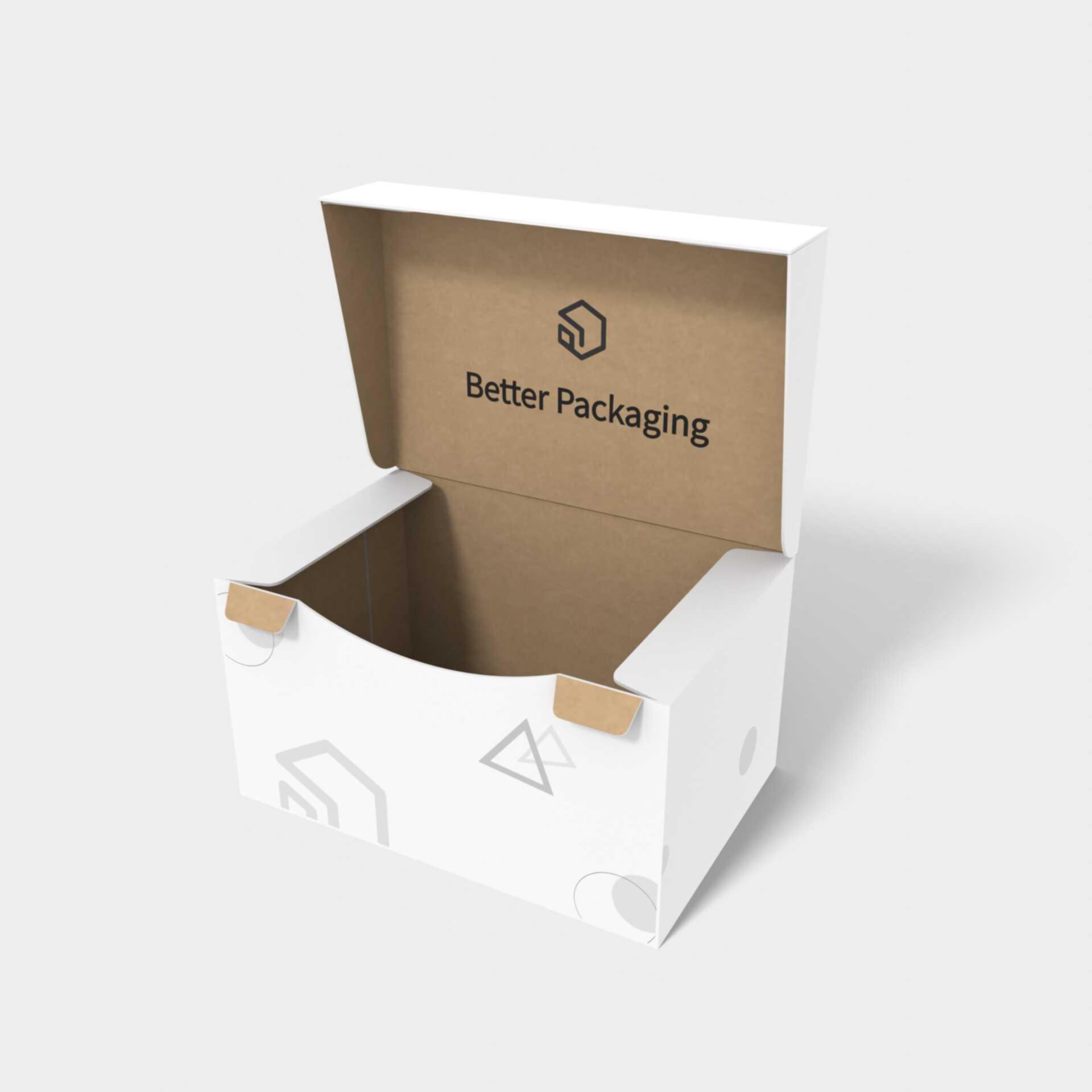 Flip top mailer box with lock — White paperboard