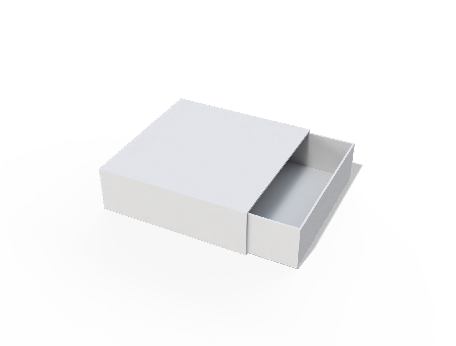 Square drawer gift box — White paperboard