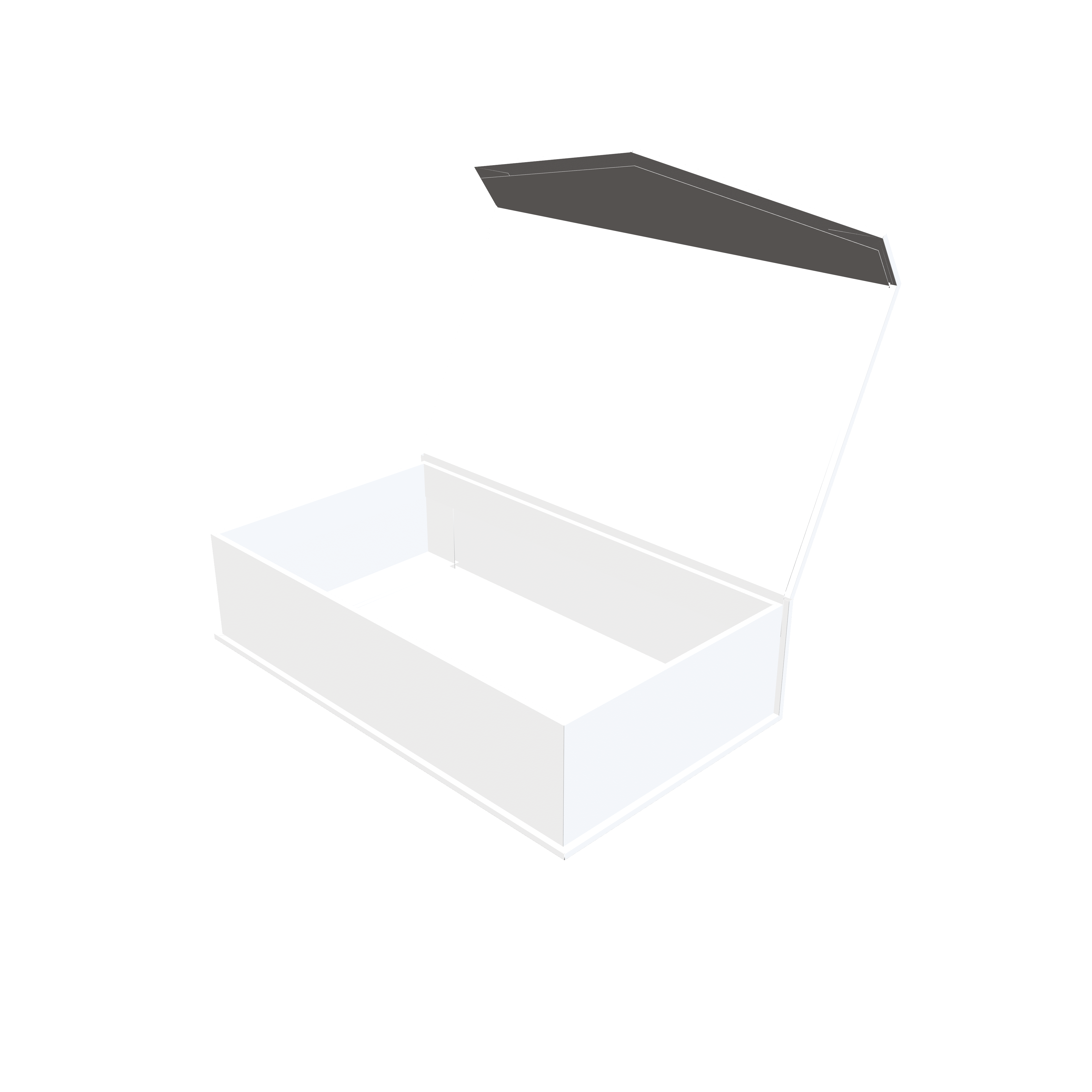 Open gift box — White paperboard