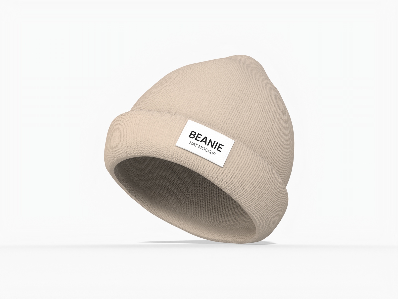 Labeled beanie — Knitted cotton