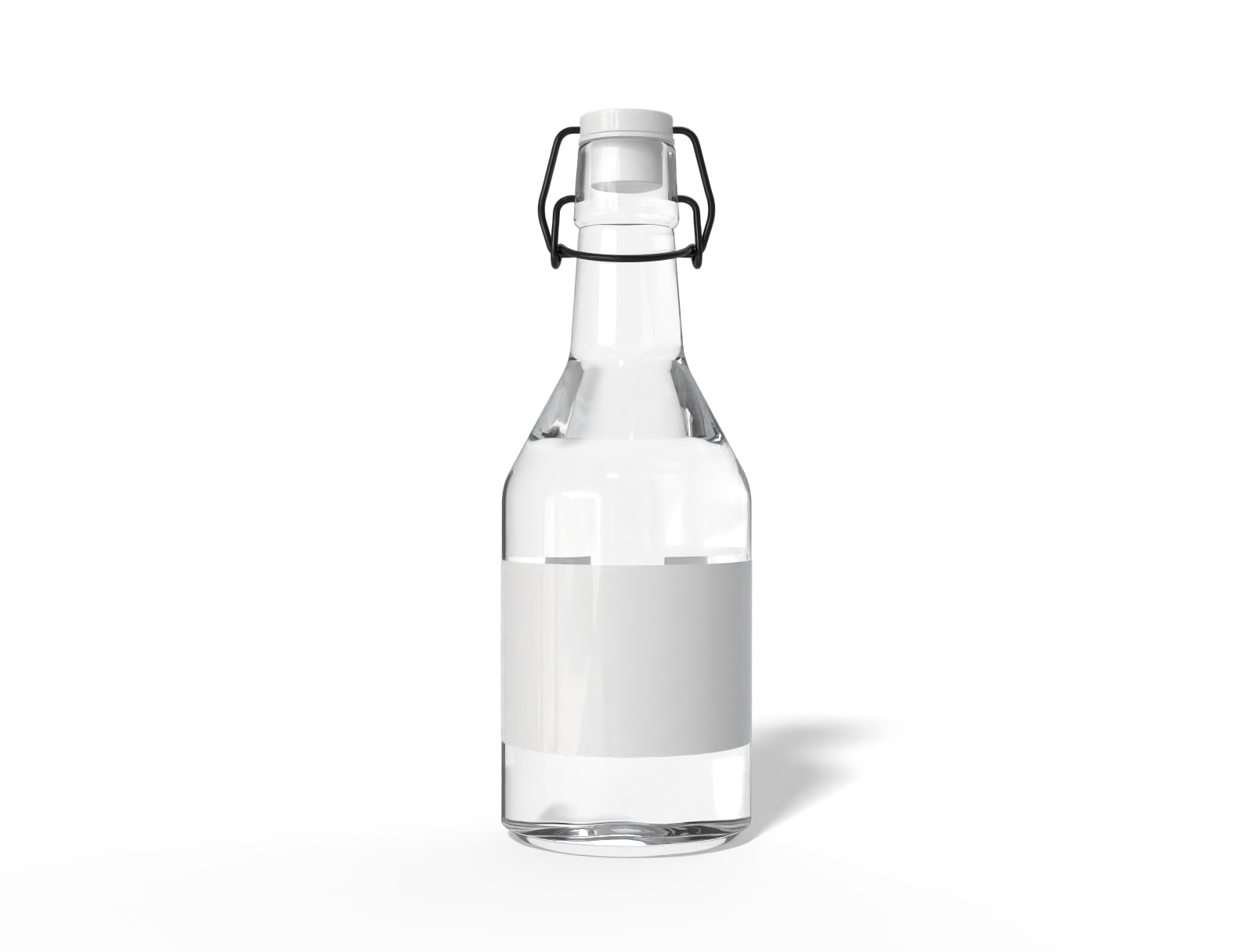Bottles glass product label — Glossy glass