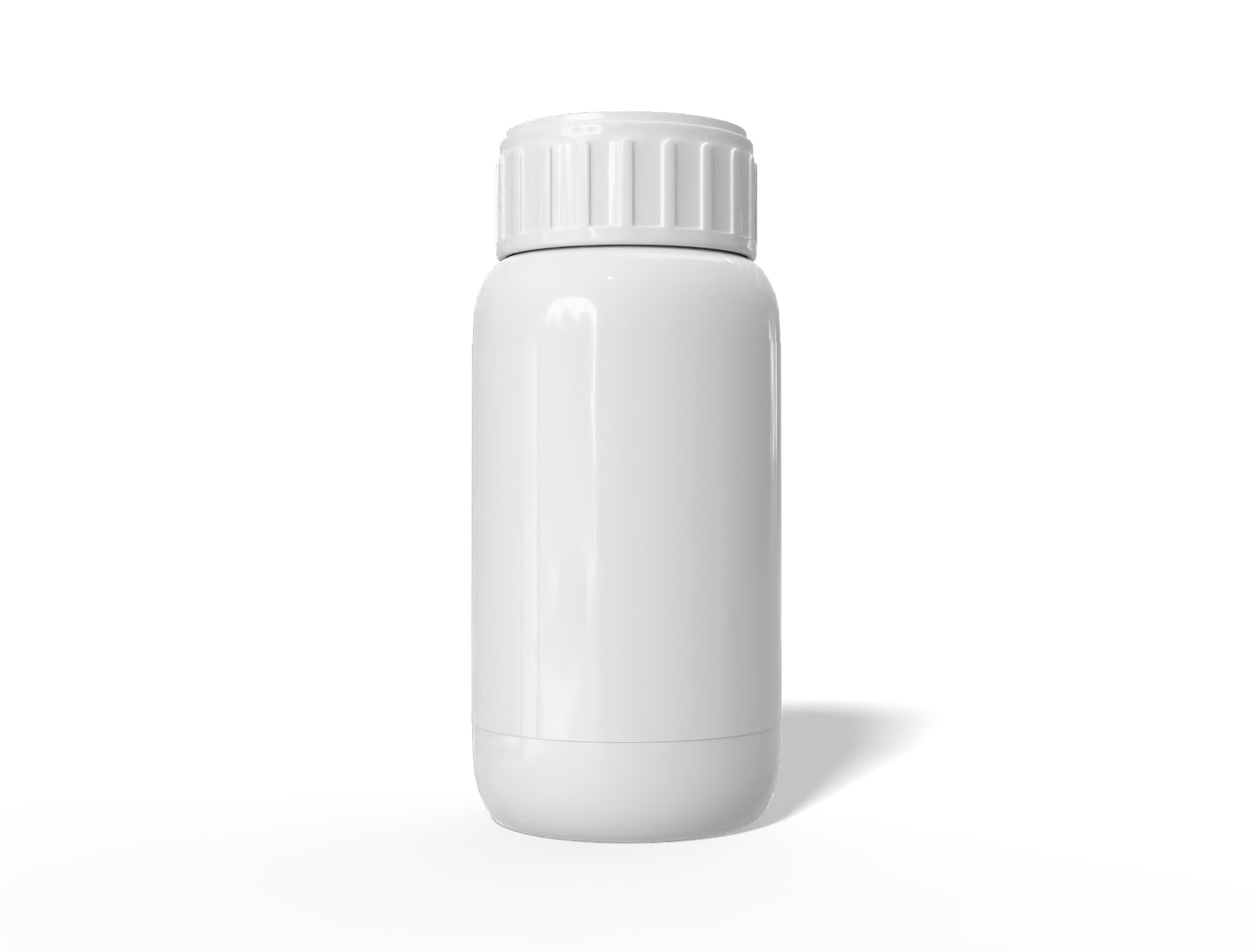 Round glossy plastic bottle — Glossy plastic