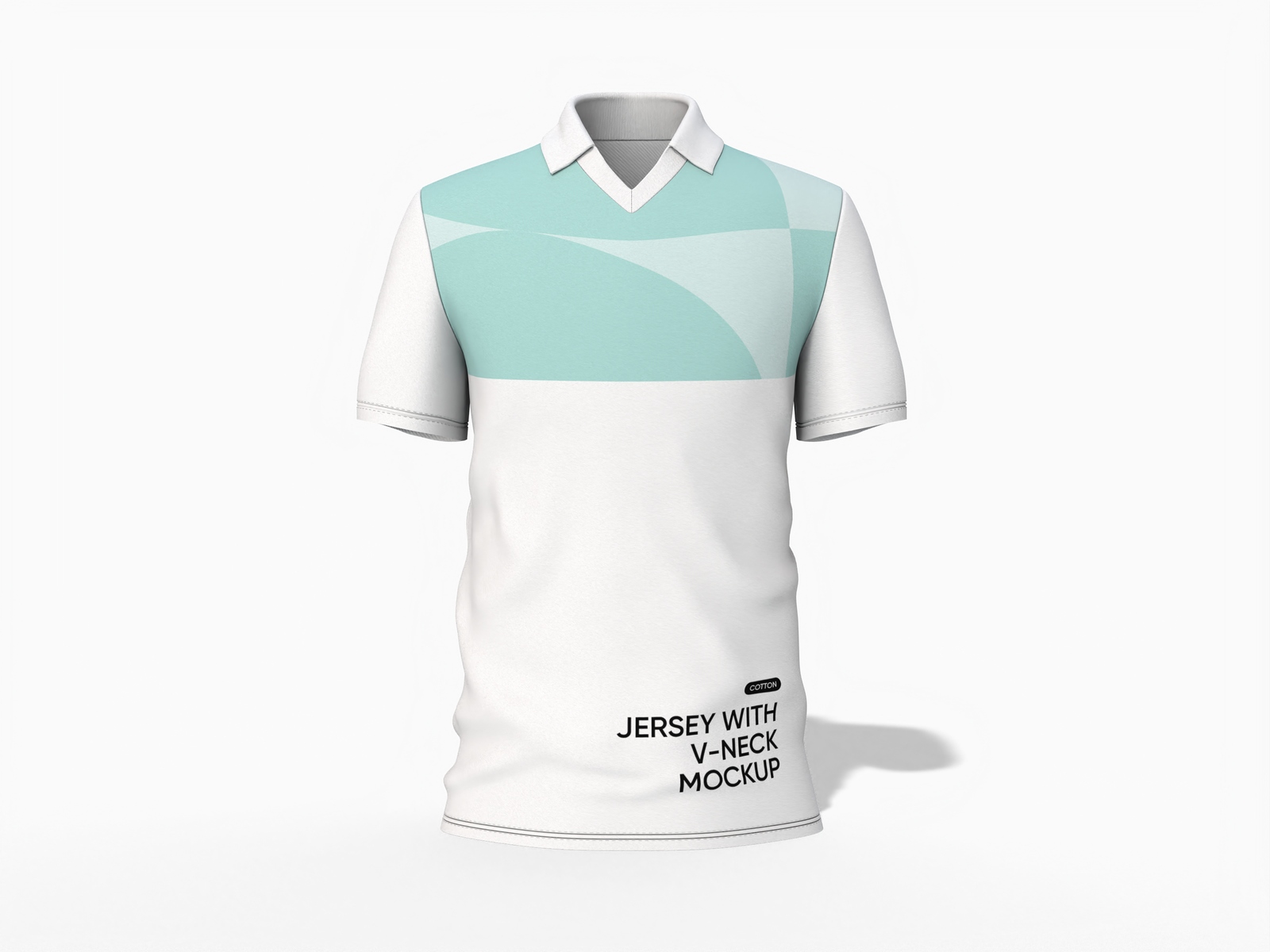 Jersey with v-neck polo shirt — Cotton base fabric