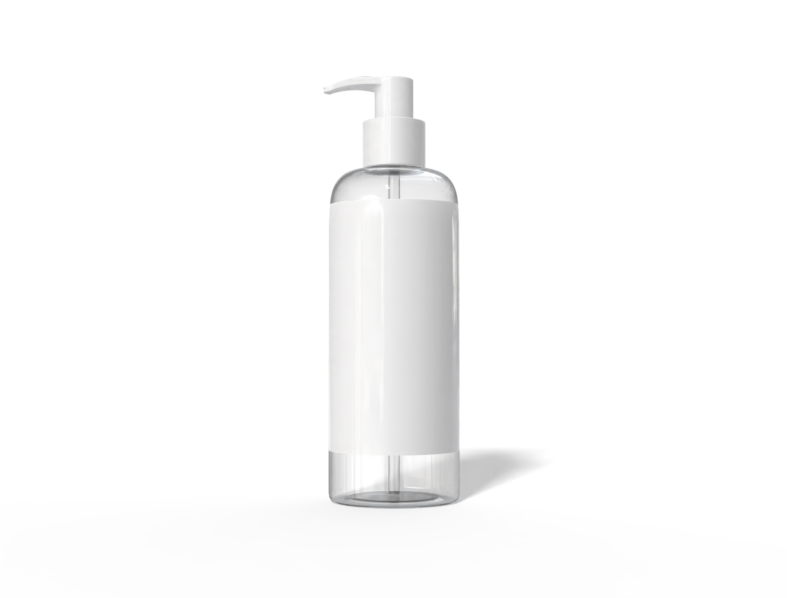 300 ml plastic pump bottle — Clear glossy plastic