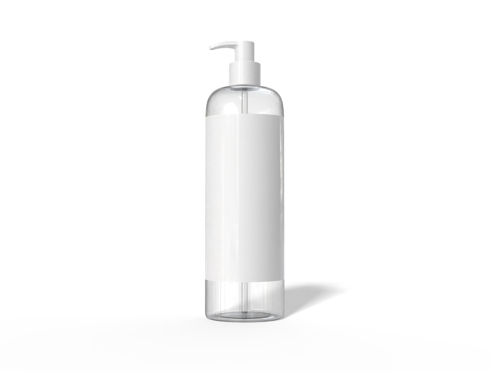 700 ml plastic pump bottle — Clear glossy plastic