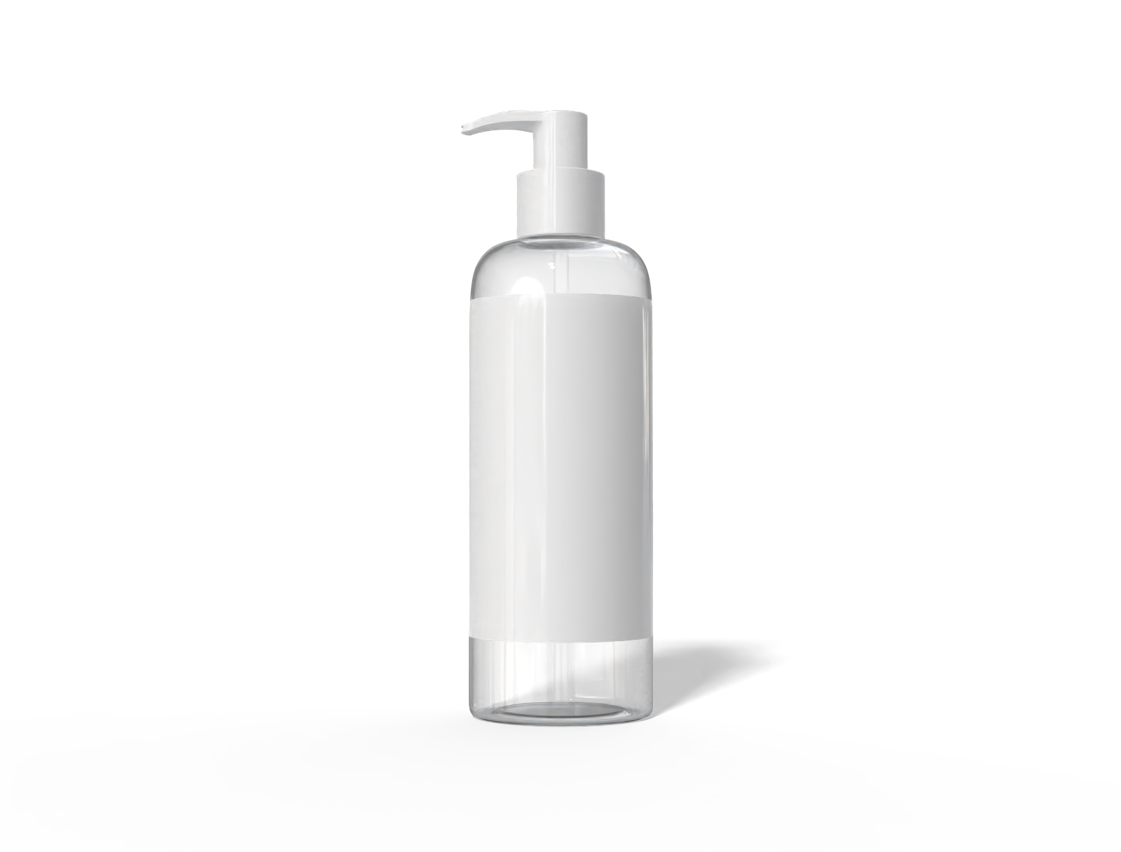 150 ml plastic pump bottle — Clear glossy plastic