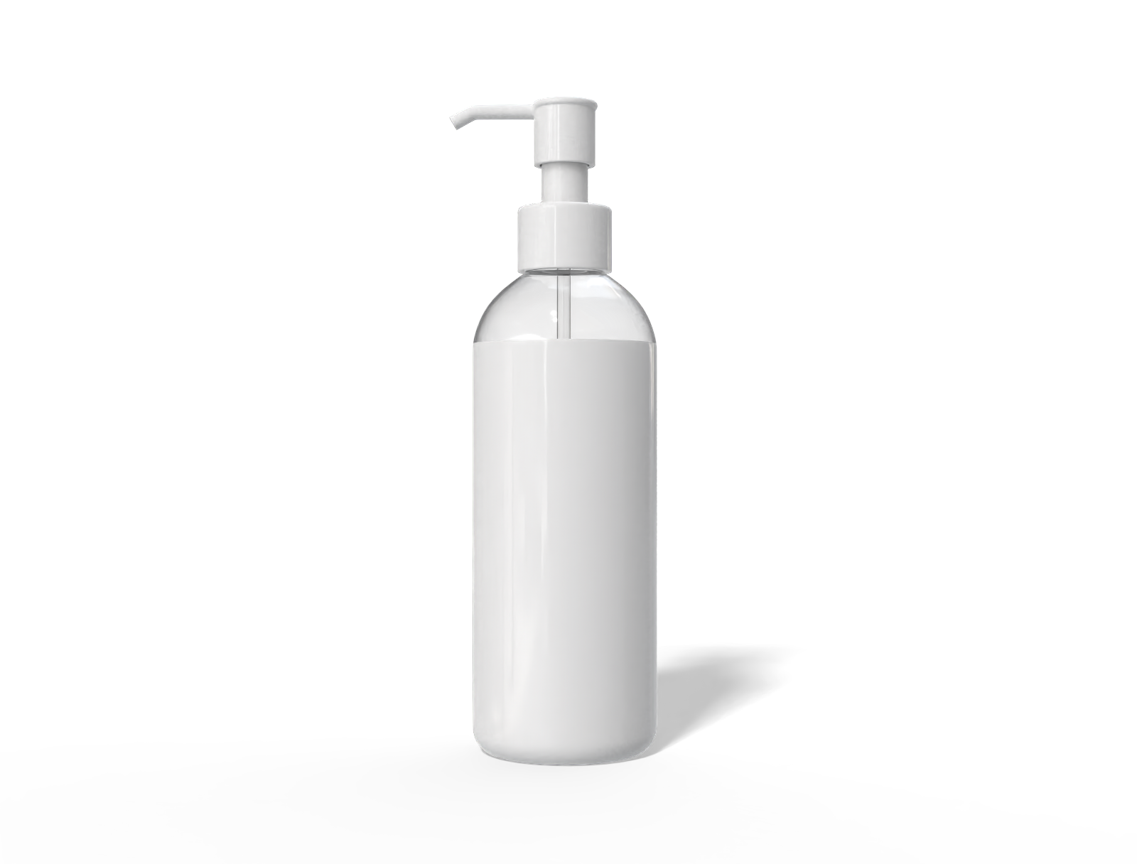 250 ml plastic pump bottle — Clear glossy plastic