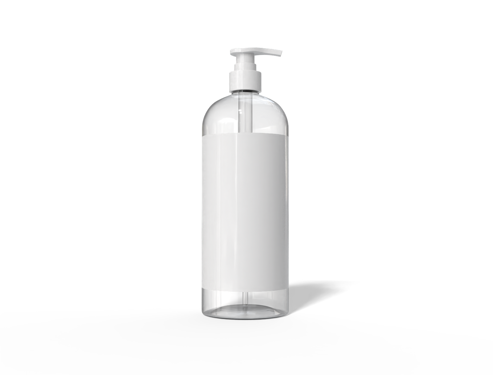 1000 ml plastic bottle — Clear glossy plastic