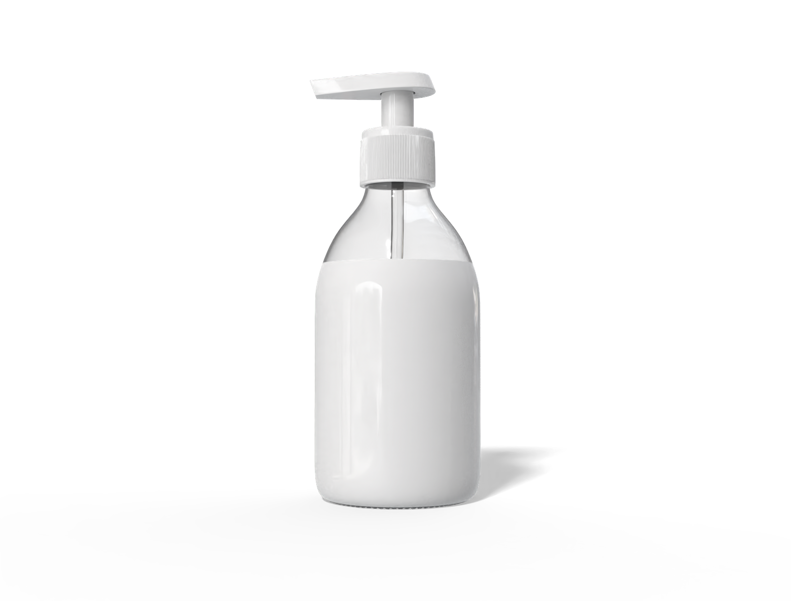 350 ml plastic pump bottle — Clear glossy plastic