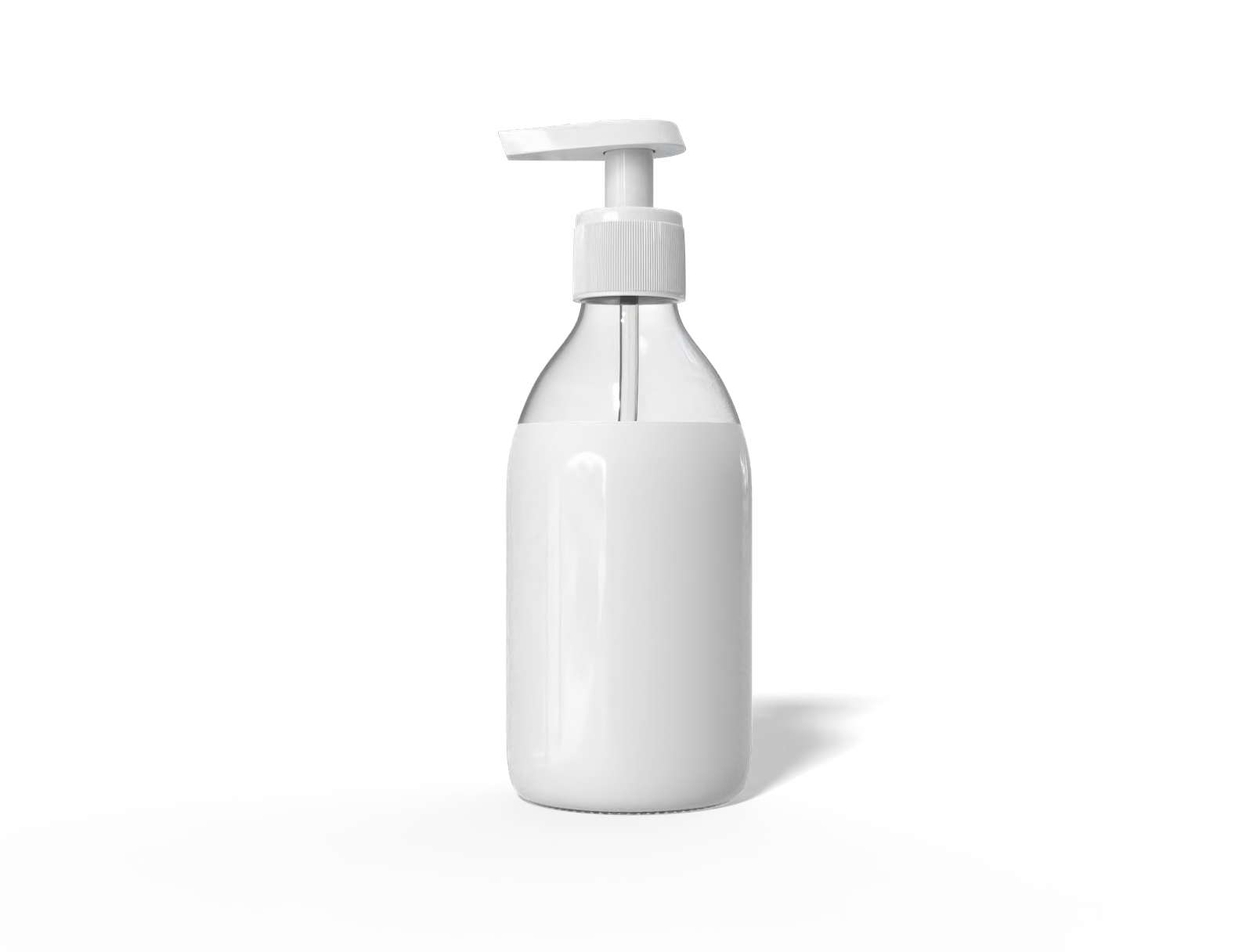 300 ml lotion bottle — Clear glossy plastic