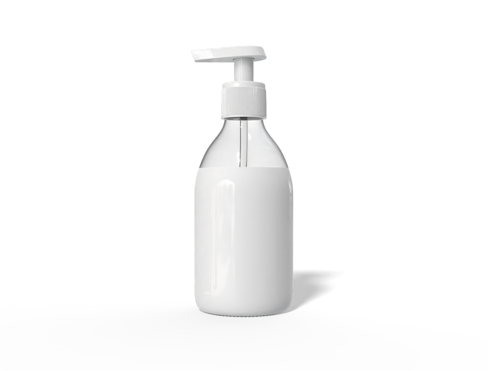 500 ml pump bottle — Clear glossy plastic