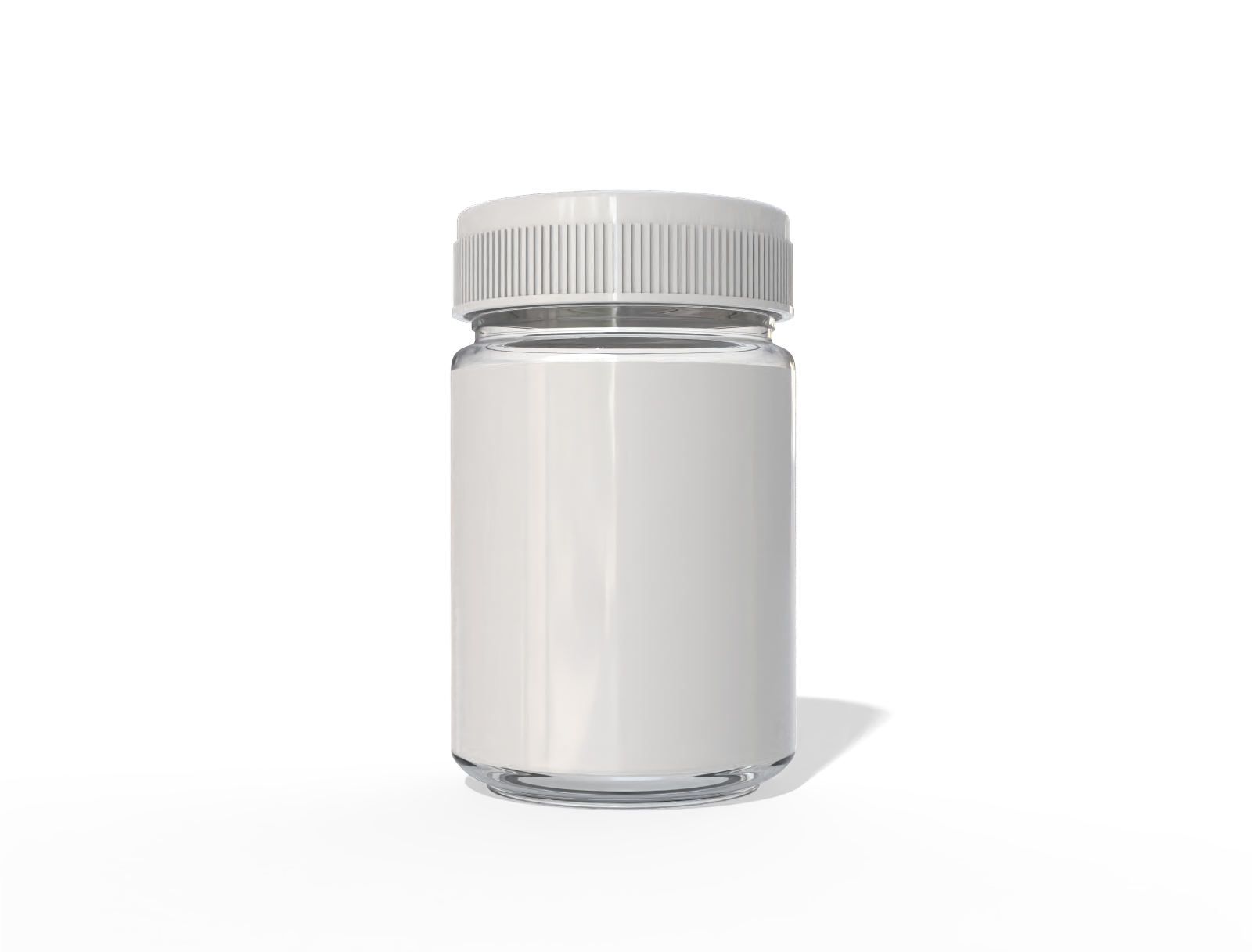 Plastic supplement bottle — Clear glossy plastic