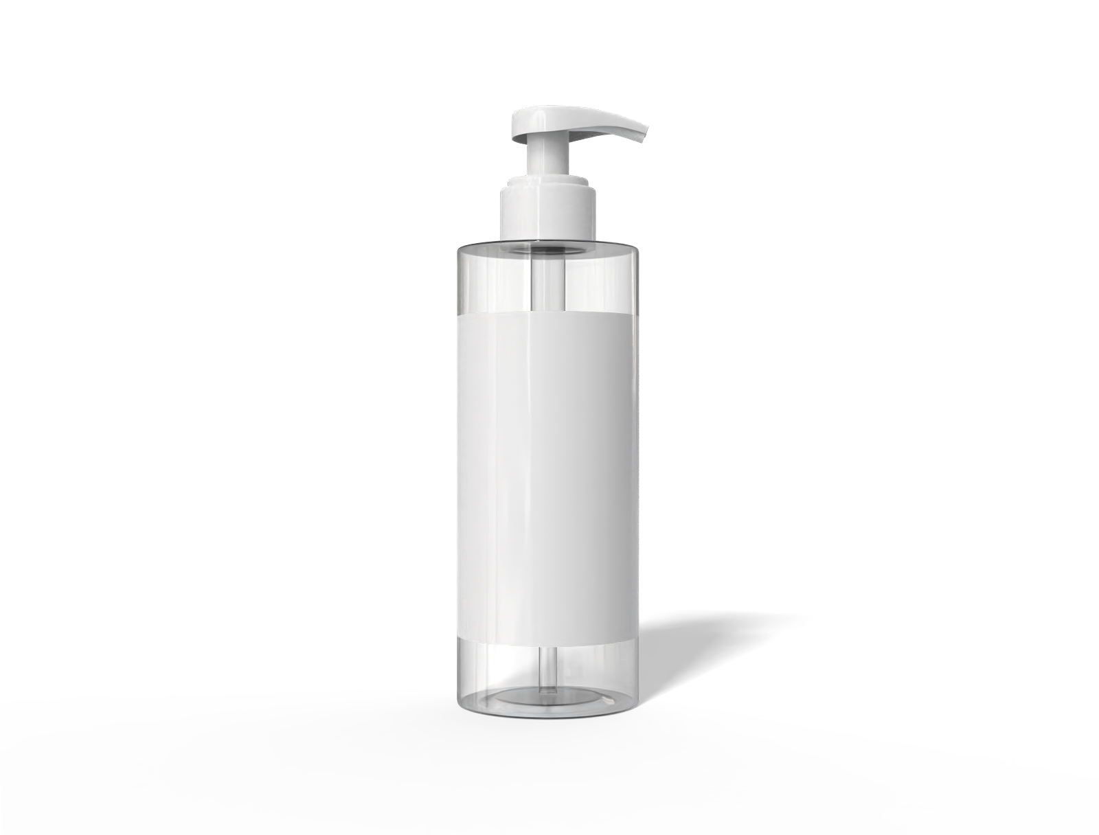 600 ml shampoo bottle — Clear glossy plastic