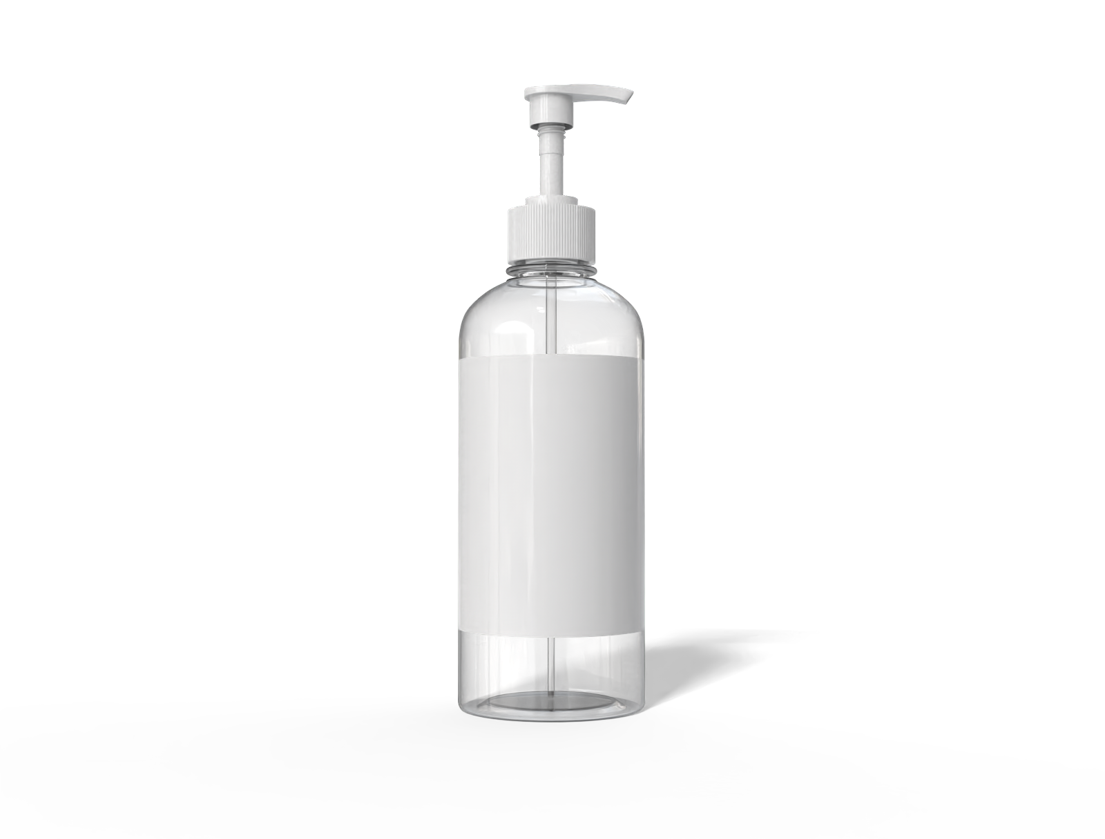 400 ml pump bottle — Clear glossy plastic