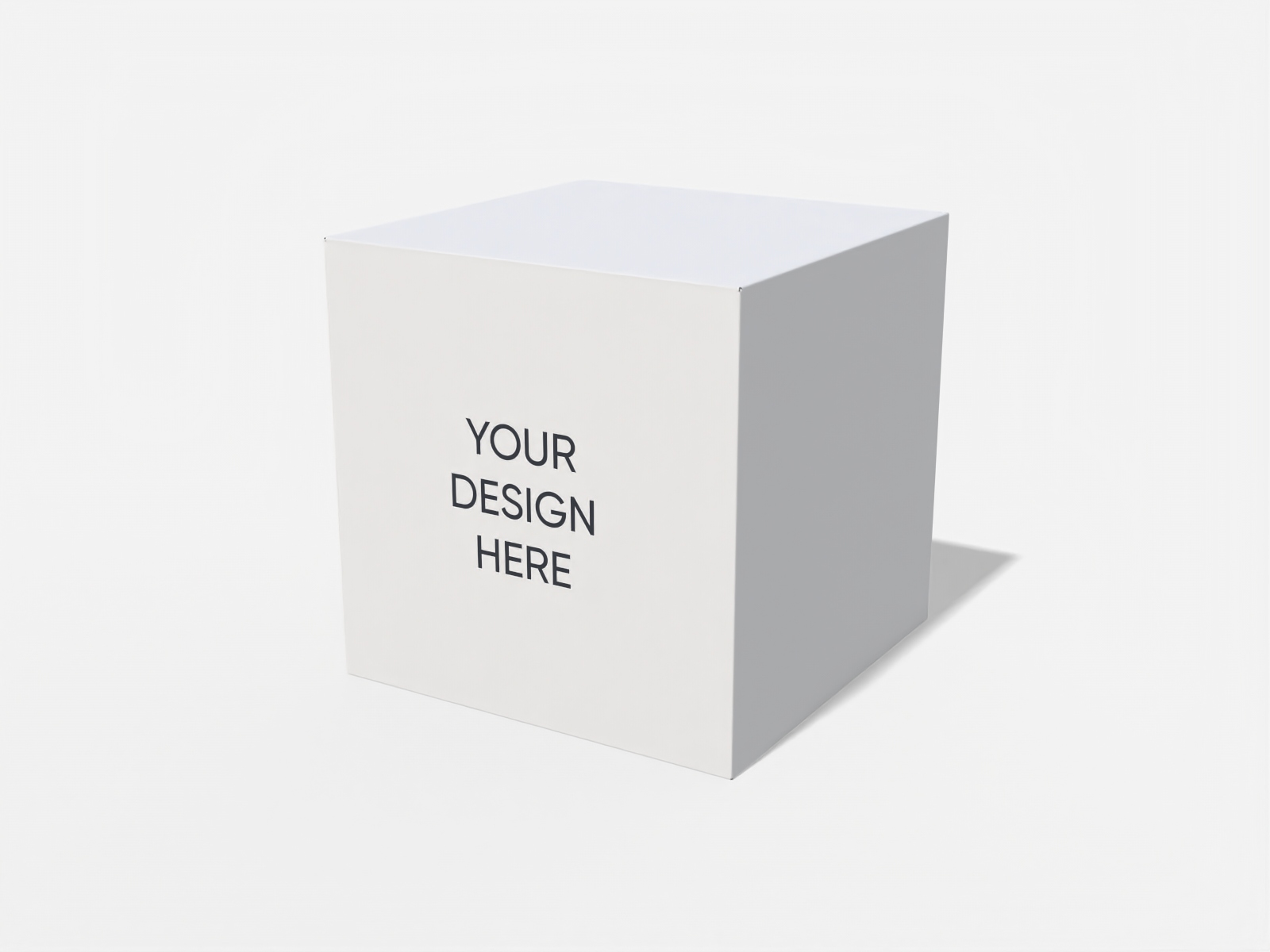 Cube cardboard box — White paperboard