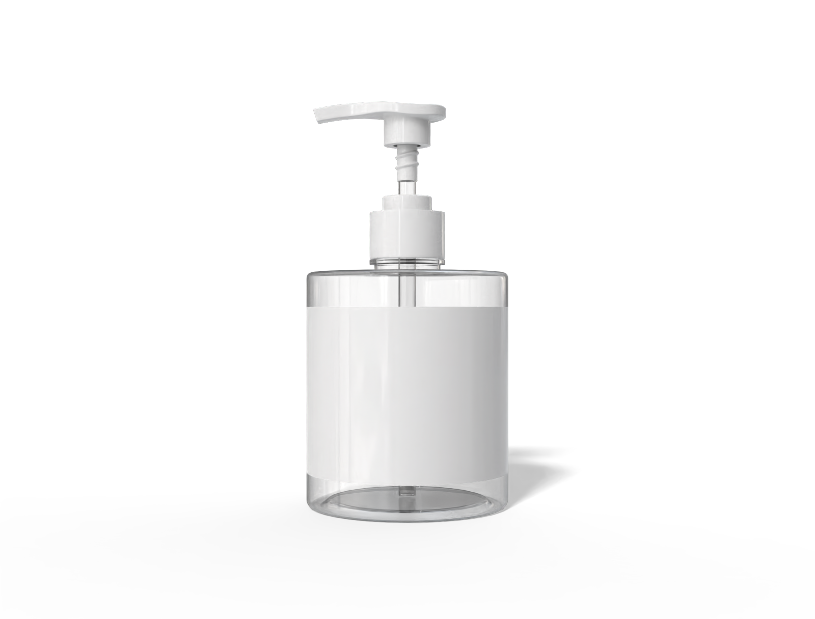 500 ml pump bottle — Clear glossy plastic