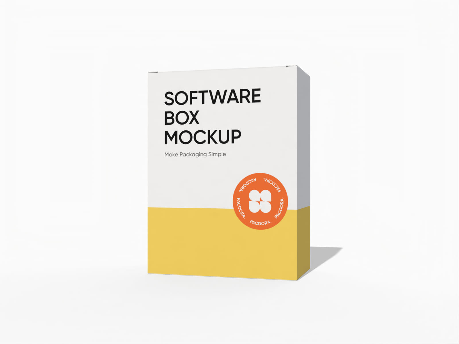 Maqueta de caja de software con cierre superior encajado — White paperboard