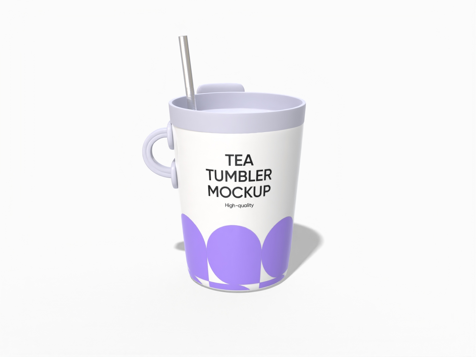 Tumbler with straw — Glossy ceramic