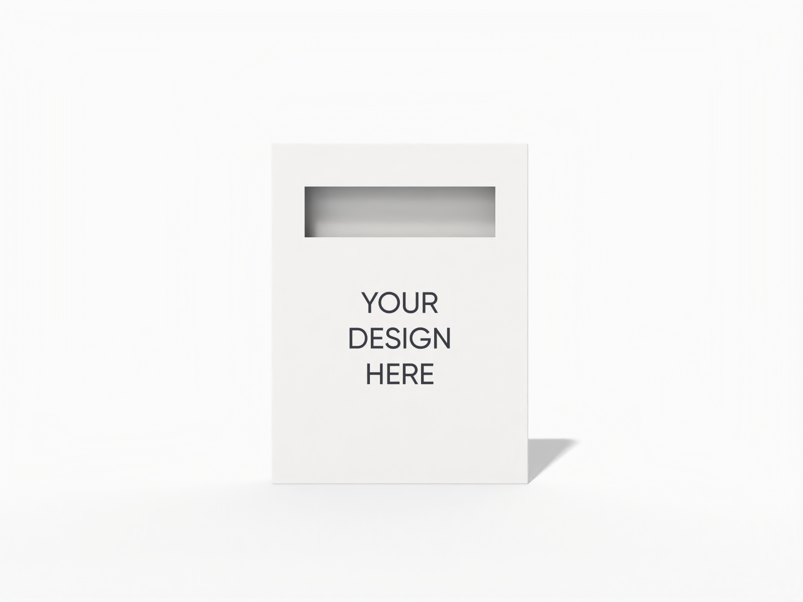 Straight tuck end box with window — White paperboard