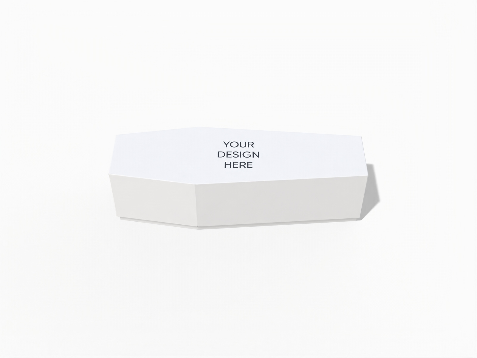 Folding hexagonal shaped box wtih lid — White paperboard