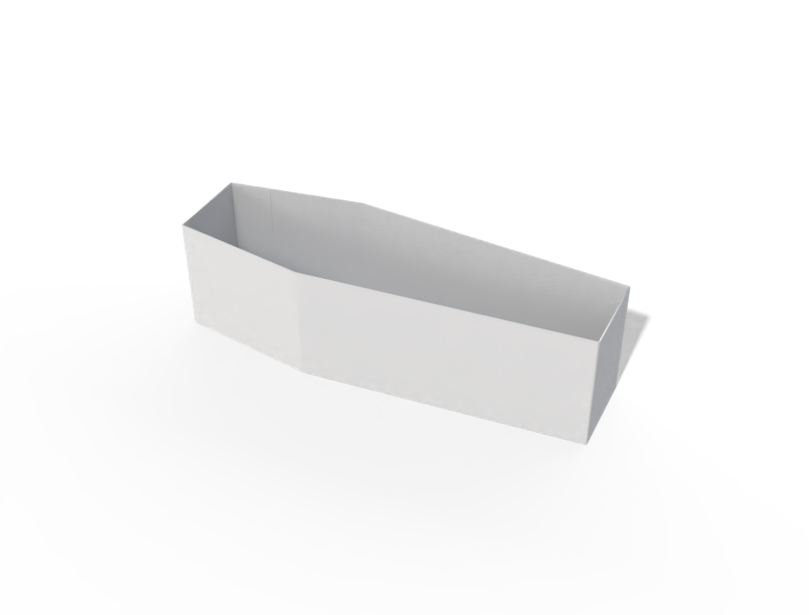Polygonal display tray box — White paperboard