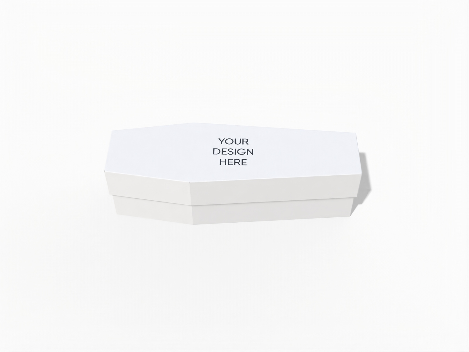 Polygonal shaped top bottom box — White paperboard