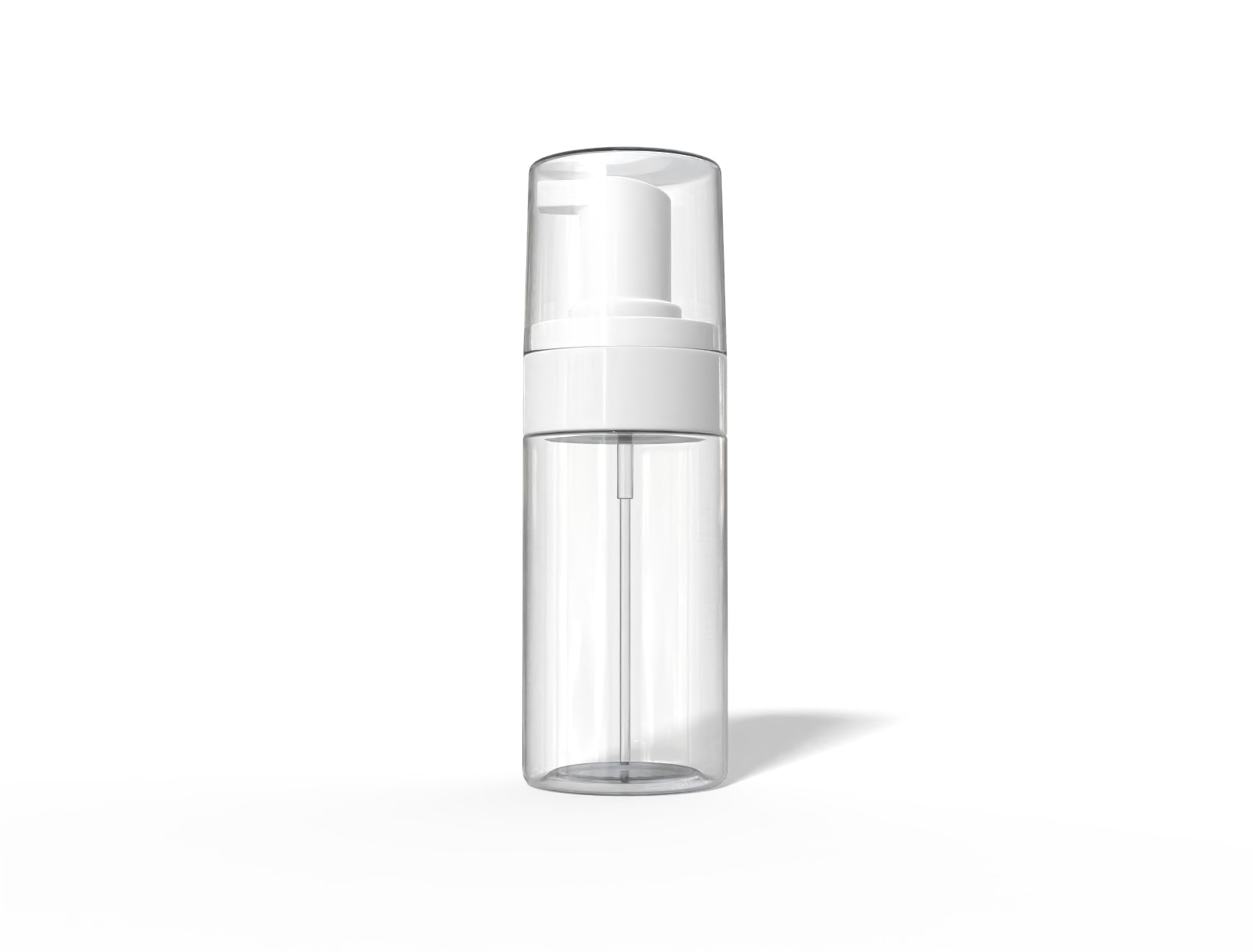 100 ml foam pump bottle — Clear glossy plastic