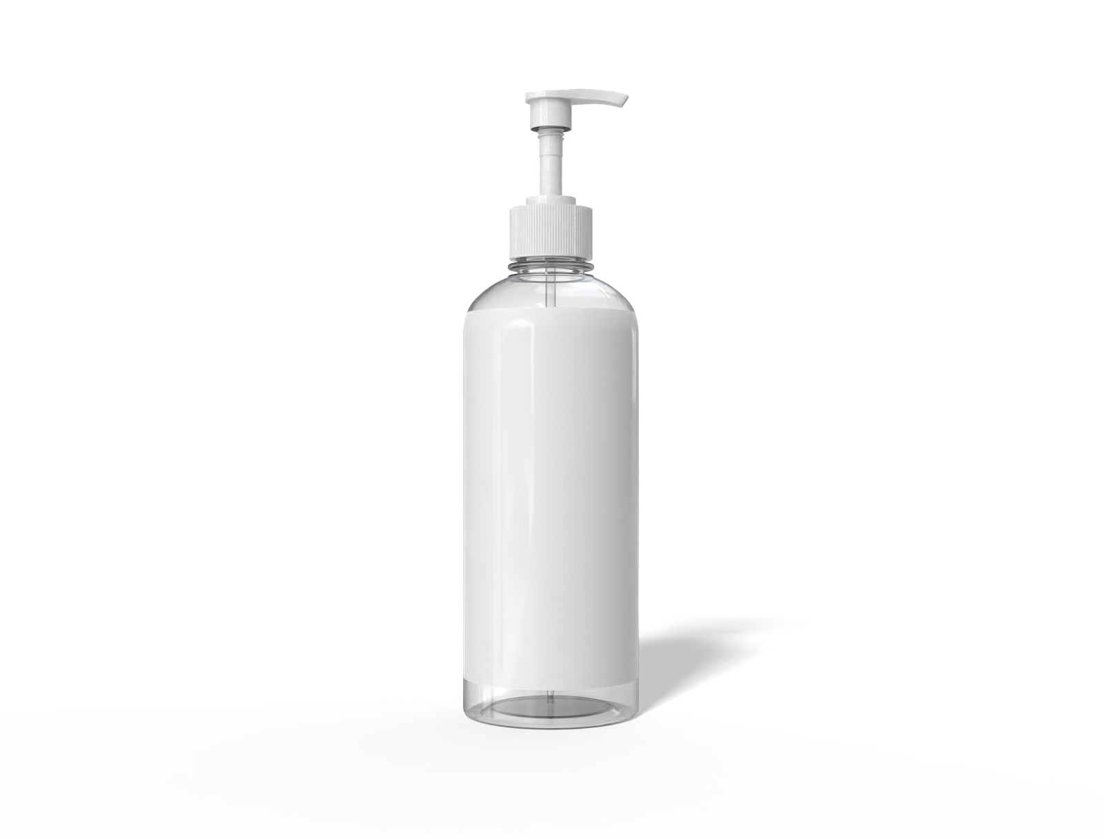 250 ml pump bottle — Clear glossy plastic