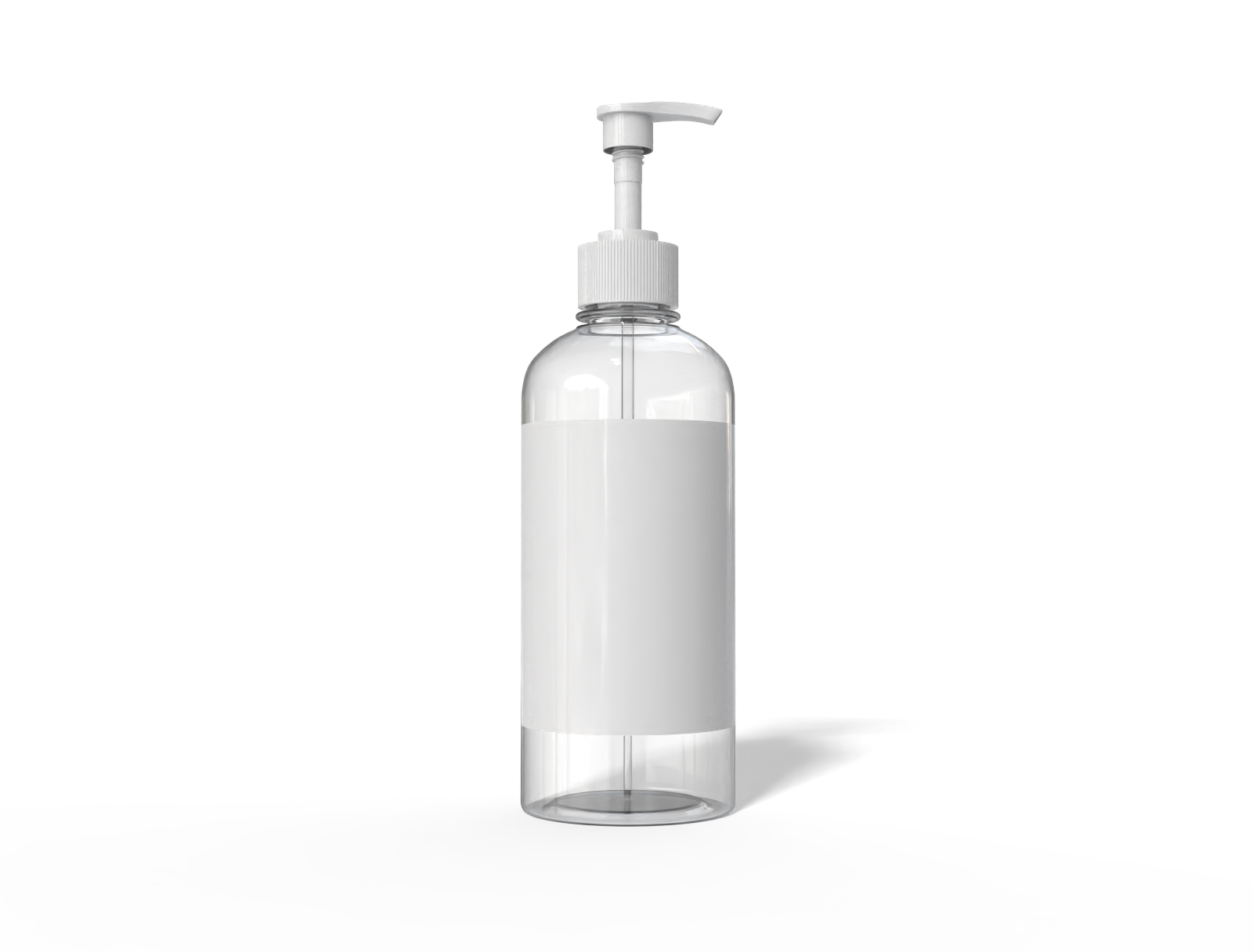 400 ml pump bottle — Clear glossy plastic