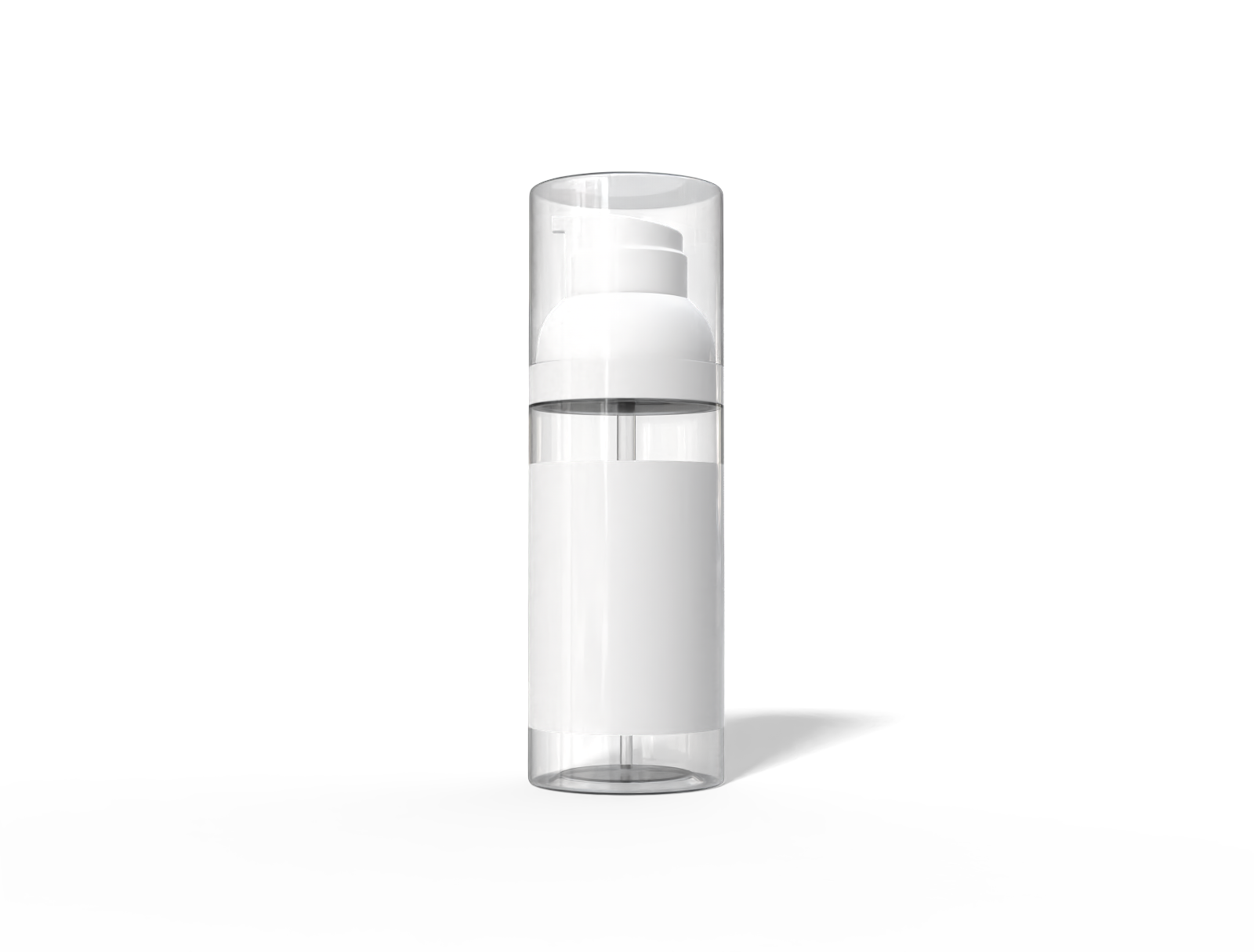 150 ml airless pump cosmetic bottle — Clear glossy plastic
