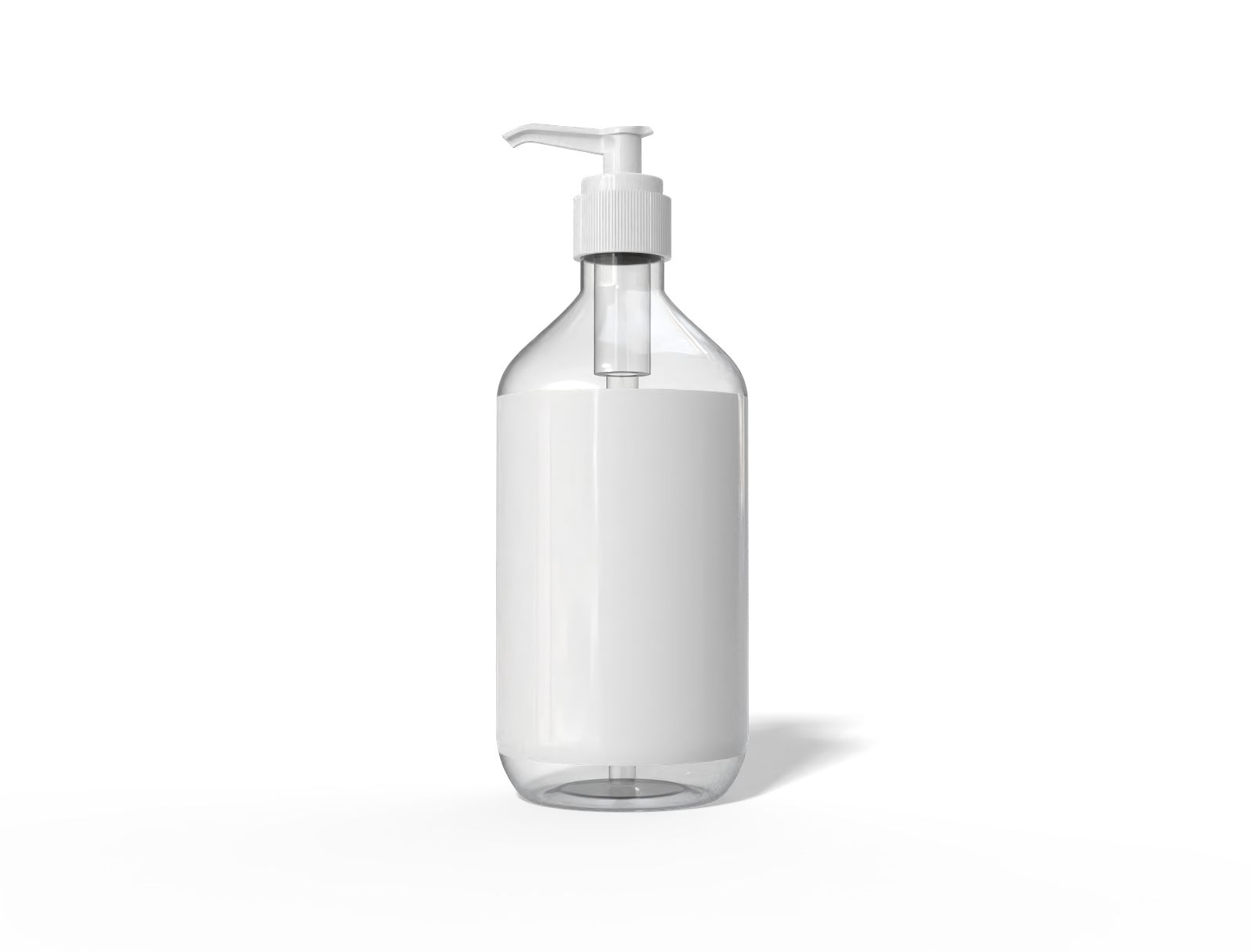 500 ml pump bottle — Clear glossy plastic