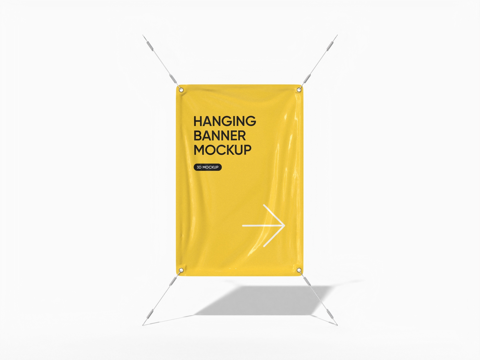 Maqueta de banner colgante — Glossy plastic