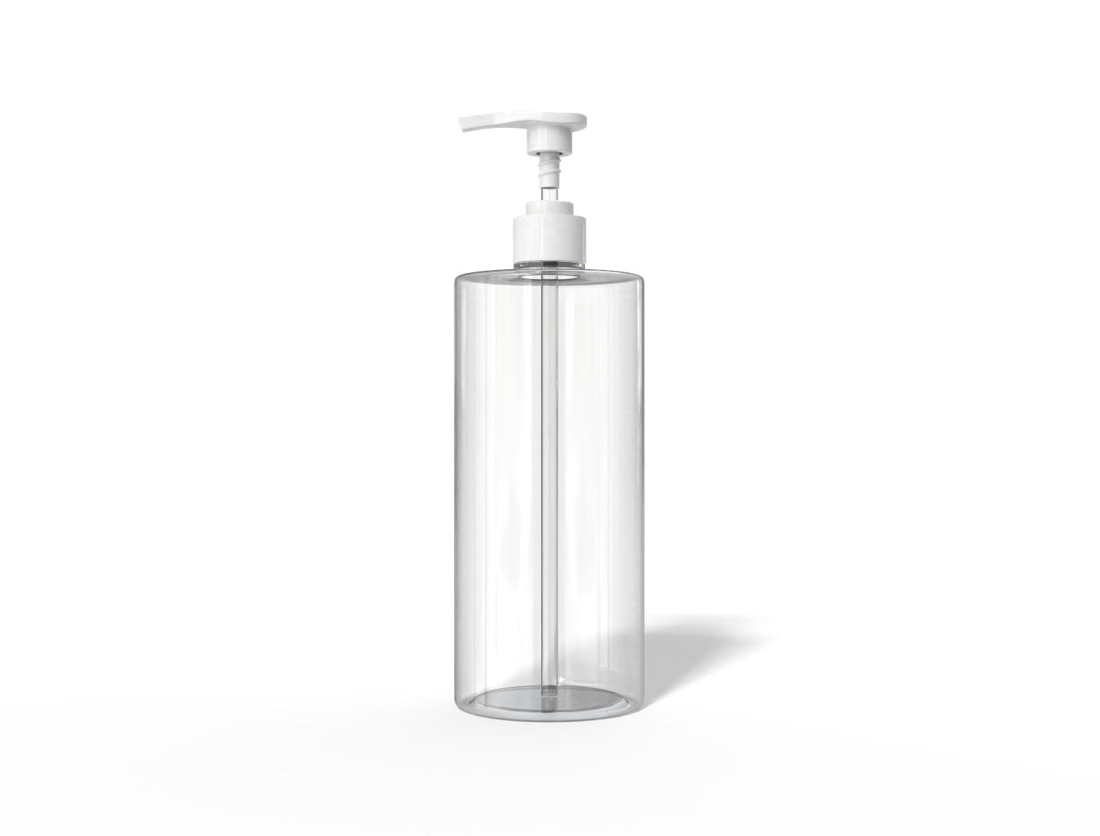 400 ml pump bottle — Clear glossy plastic