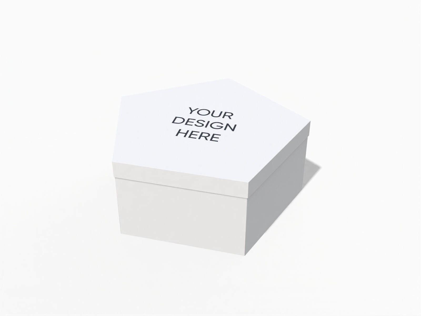 Polygonal box with lid — White paperboard
